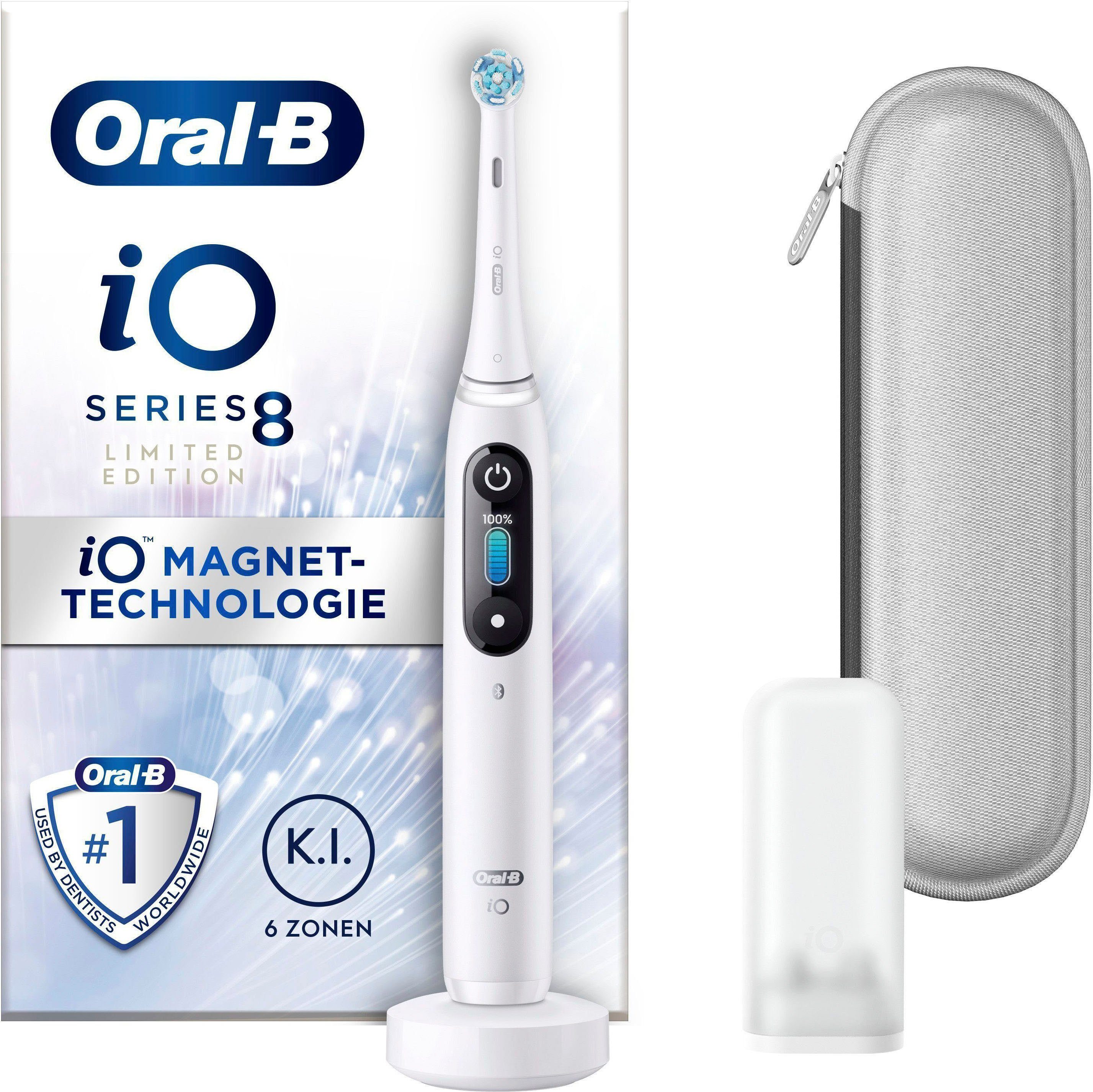 Oral-B Elektrische Zahnbürste iO Series 8, Aufsteckbürsten: 1 St., mit  Reiseetui
