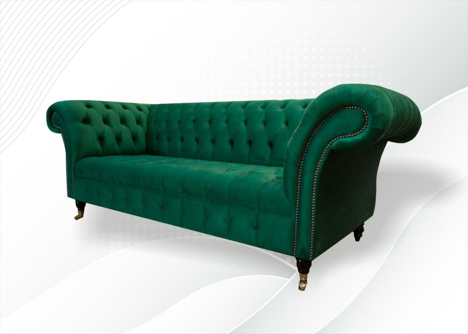 Neu, Europe JVmoebel Luxus 3+2+1.5 Sitzer Couchgarnitur Chesterfield-Sofa Made Chesterfield in Grüne Sofas