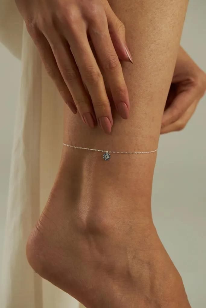 Einzelstück Fußkette mit Anhänger Fußkette Fußkettchen Auge Eye günstig online kaufen