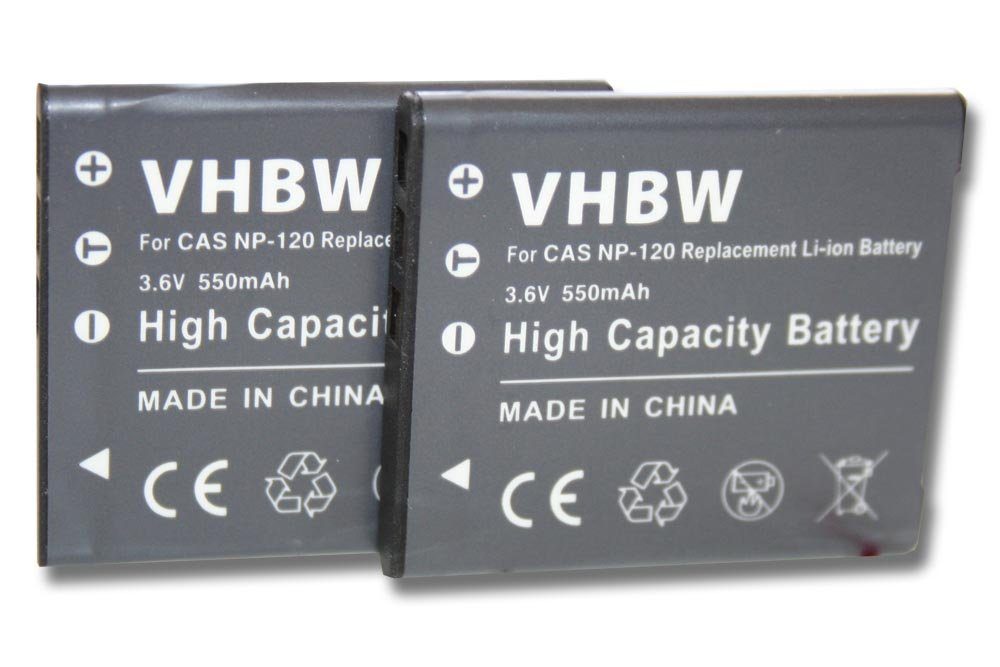 vhbw Ersatz für mAh V) NP-120 (3,6 Li-Ion für 550 Kamera-Akku Casio