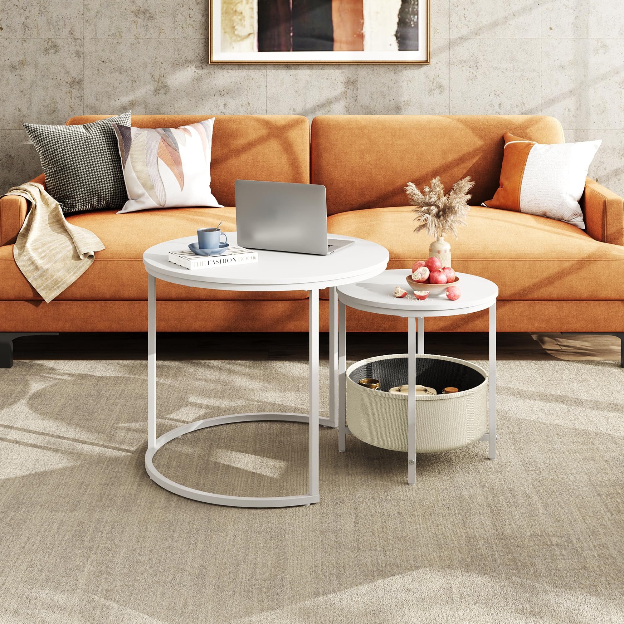 WLIVE Couchtisch Couchtisch 2er‑Satztisch rund mit günstig online kaufen