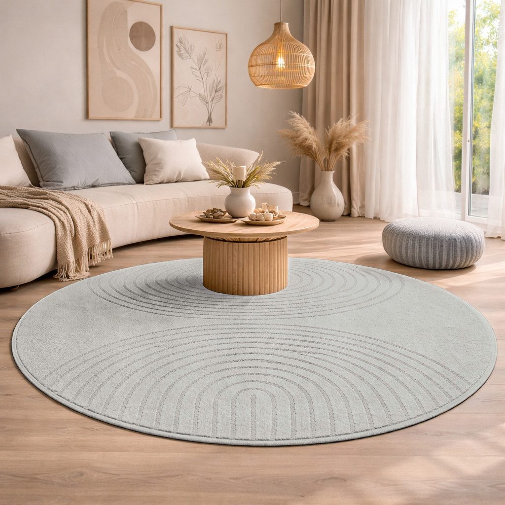 the carpet Teppich Elisa, rund, Höhe: 12 mm, moderner Wohnzimmer Teppich, hohe Flordichte und angenehm weich