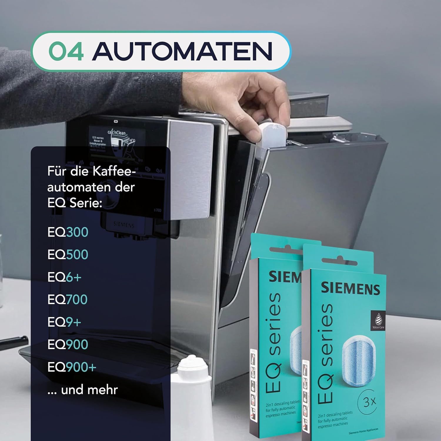 SIEMENS 4x 3er Entkalkungstabs TZ80002A Entkalkungstabletten (MEISTERZWECK4U, [- 4× TZ80002A = 12 original Siemens Entkalkungstabletten Premium Entkalkungstable – Bild 5 von 5