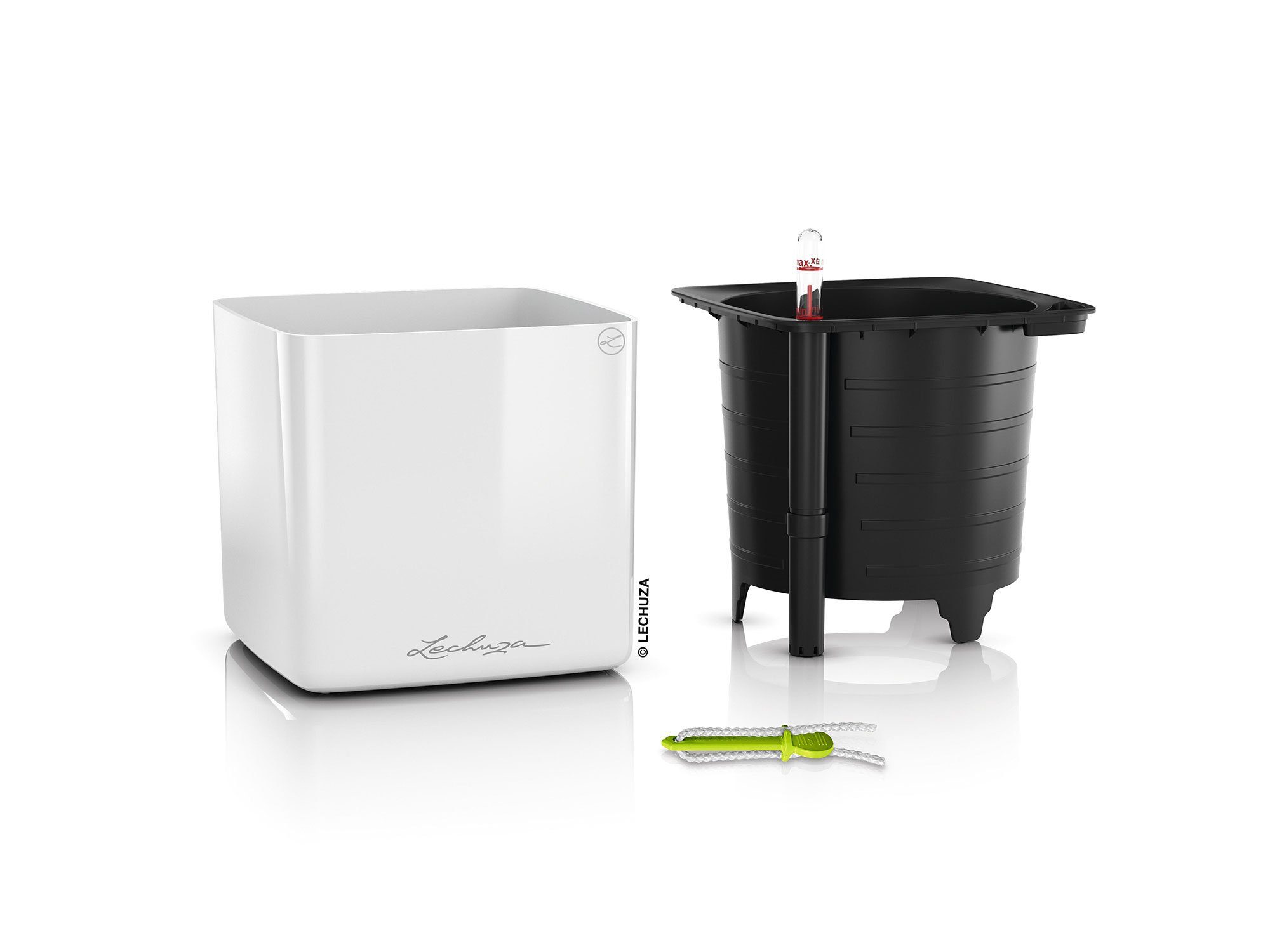 Lechuza® Blumentopf Cube Glossy 16 Weiss günstig online kaufen