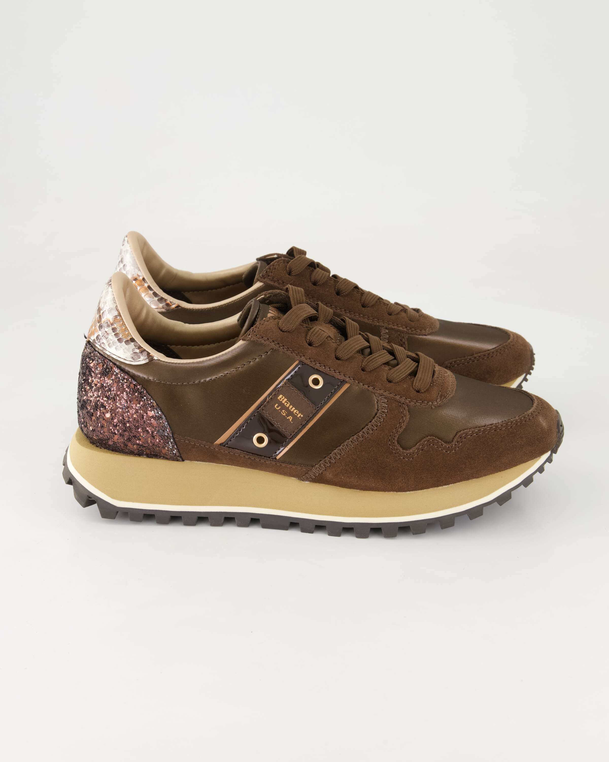Blauer Millen03 Schnürschuh Obermaterial: Leder und Textil