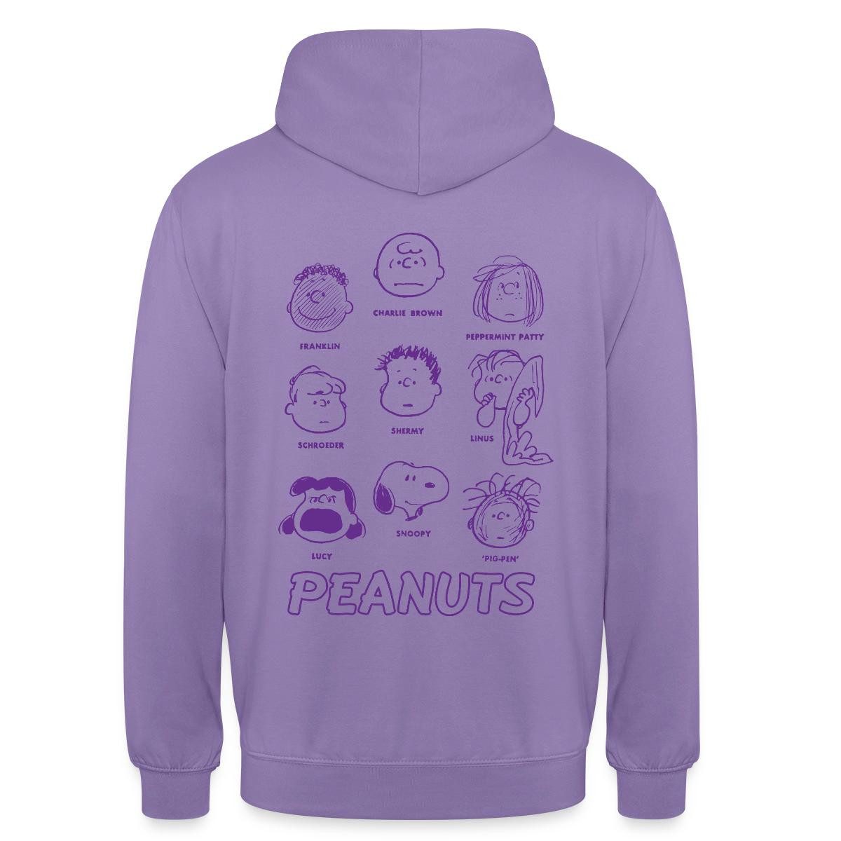 Spreadshirt Hoodie Peanuts Charaktere Charlie Brown Und Seine Freunde Unisex Hoodie (1-tlg) Unisex-Schnitt: Sitzt bei Männern körpernah, bei Frauen weit