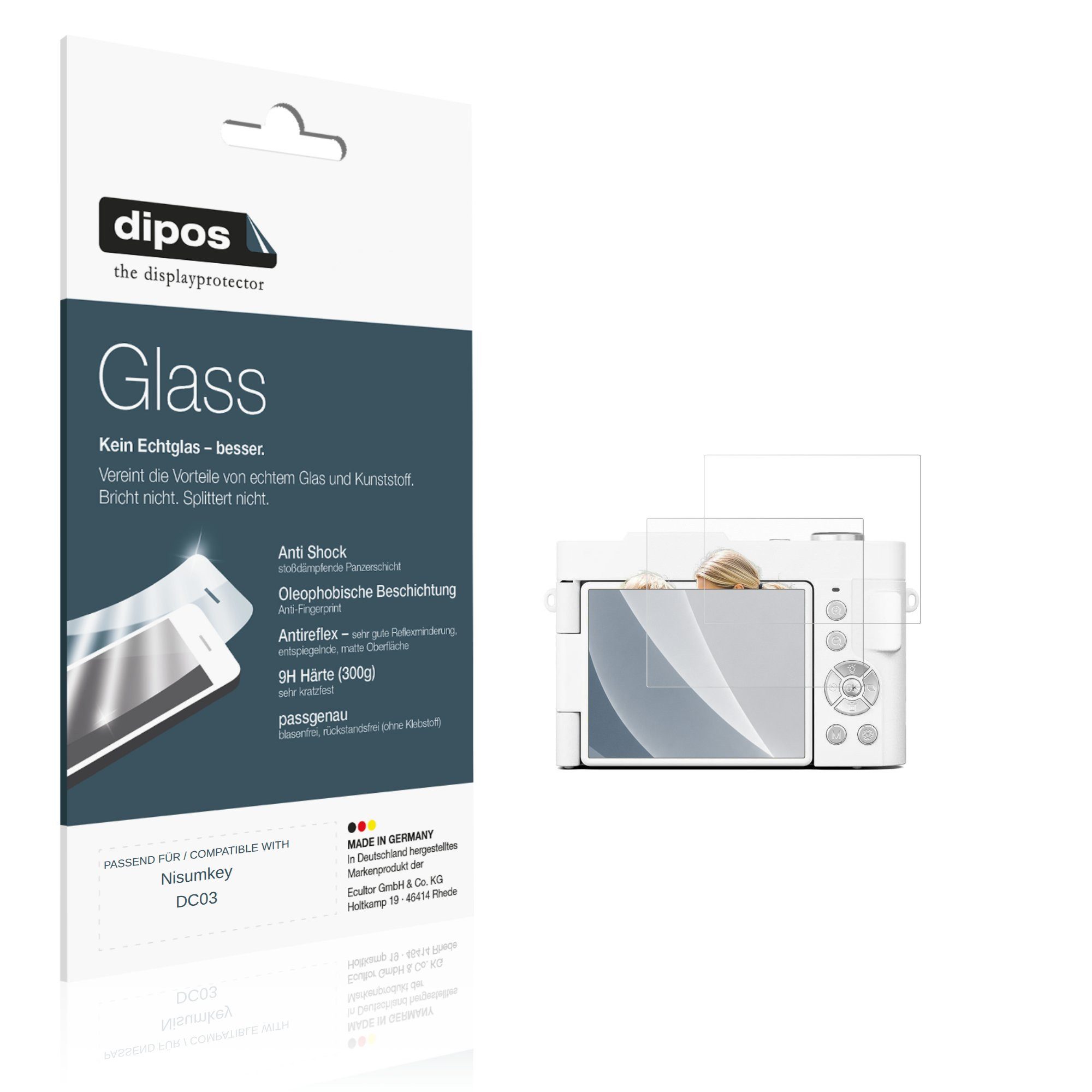 dipos Displayschutzfolie Schutzfolie für Nisumkey DC03, 2 Stück, Displayschutz Schutz Folie Made in Germany