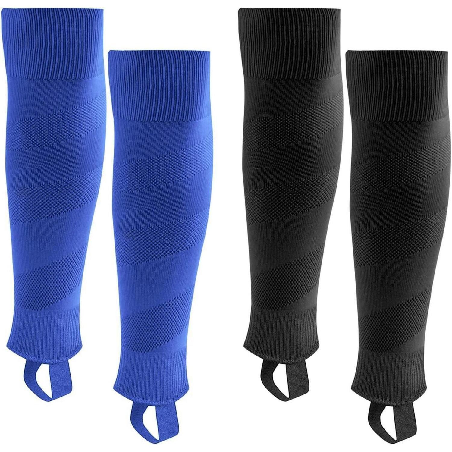 LuxusKollektion Fußballstutzen Fußballstutzen Schwarz Blau 2 Paar S bis zu 150 cm unter 7 Jahre