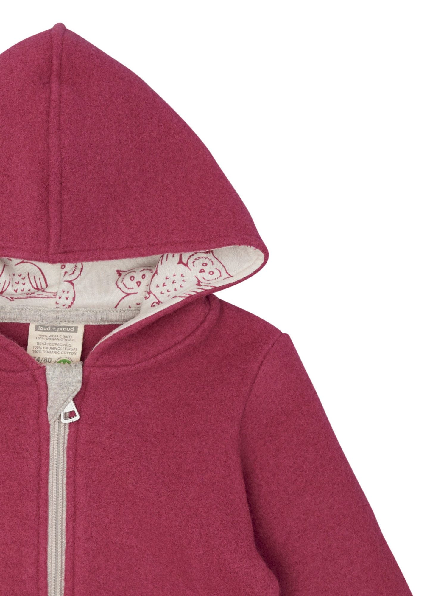 loud + proud Outdoorjacke aus Wollfleece Biowolle, GOTS