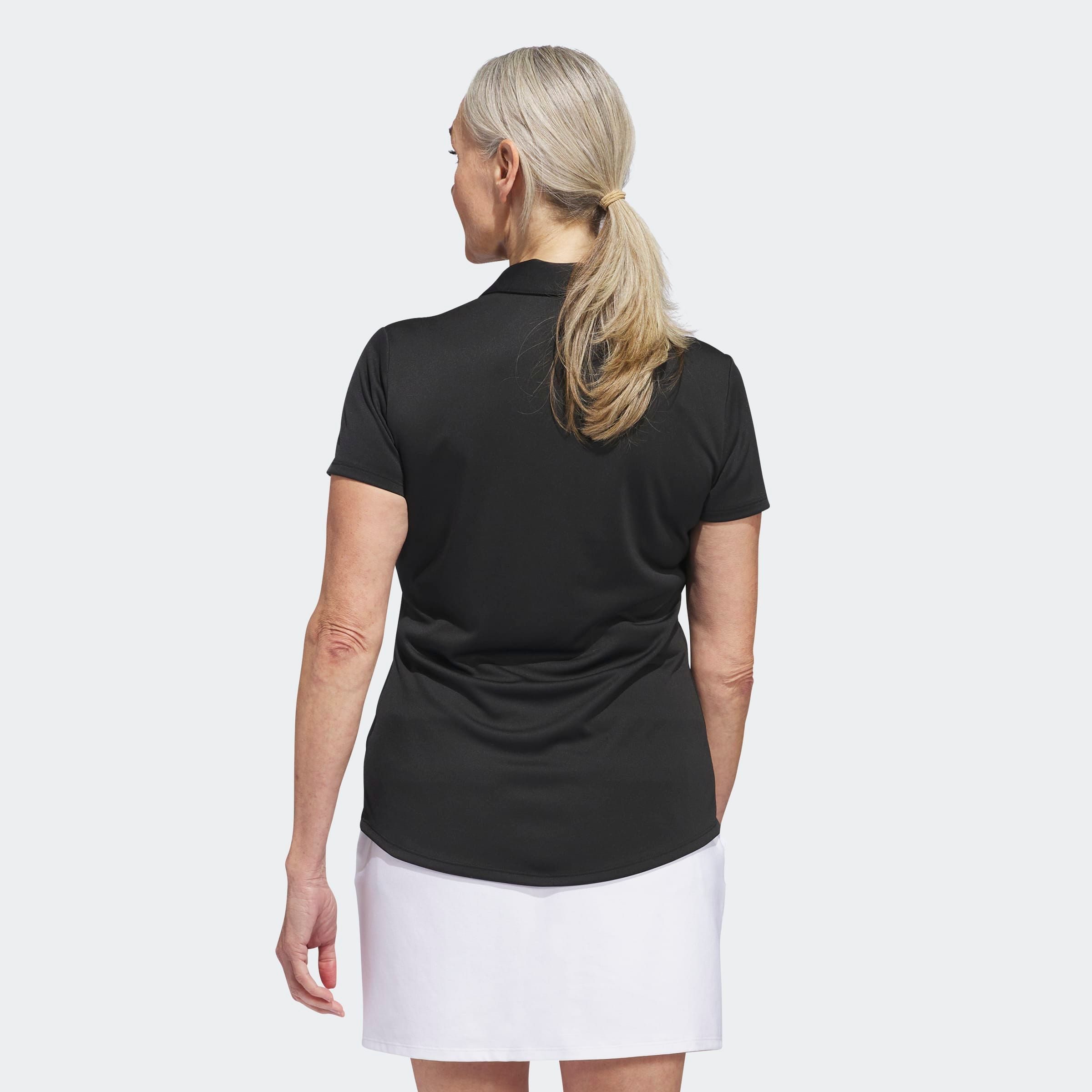 adidas Performance Poloshirt SOLID PERFORMANCE SLEEVE FÜR DAMEN mit Druckknopfverschluss, aus Polyester, leichtes Pikeematerial