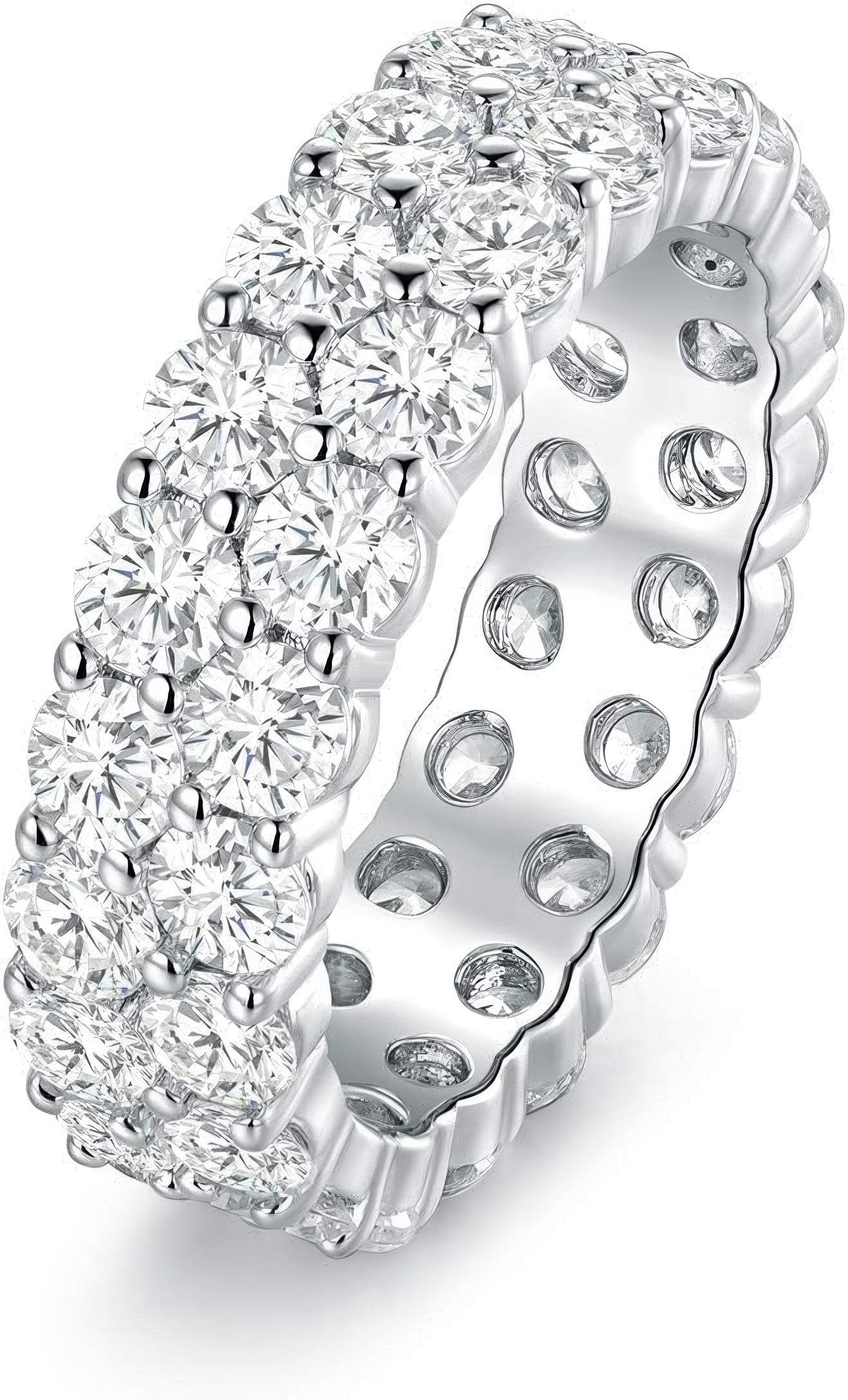 Jumpeak Diamantring 14K Gold Rundschliff Diamant RingMänner und Frauen rund um Ringe, 10 Punkte pro Diamant auf dem Ring für insgesamt 40 Diamanten.