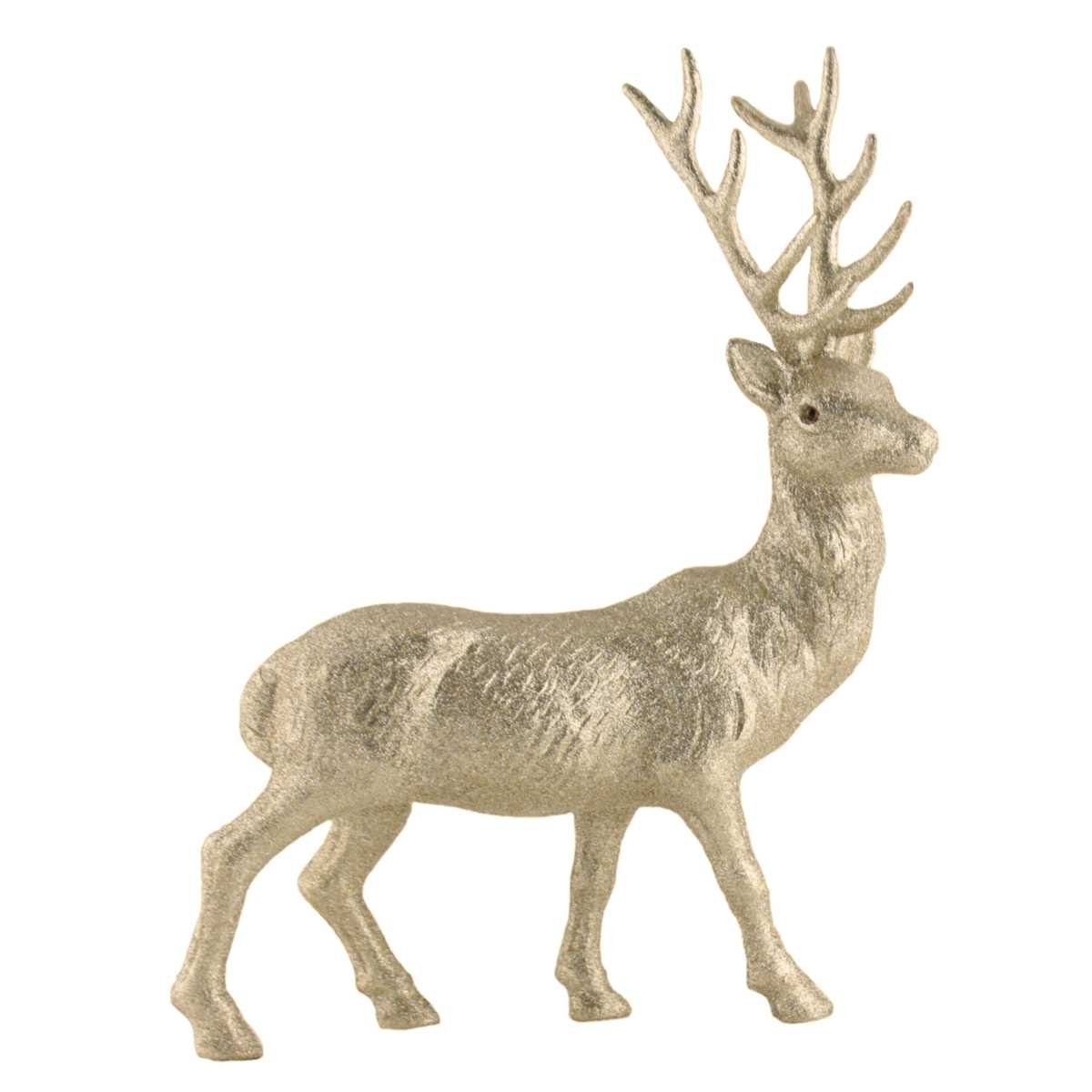 AM Design Dekofigur AM-Design Glitzer Hirsch weißgoldfarben H ca 39cm (Stück)