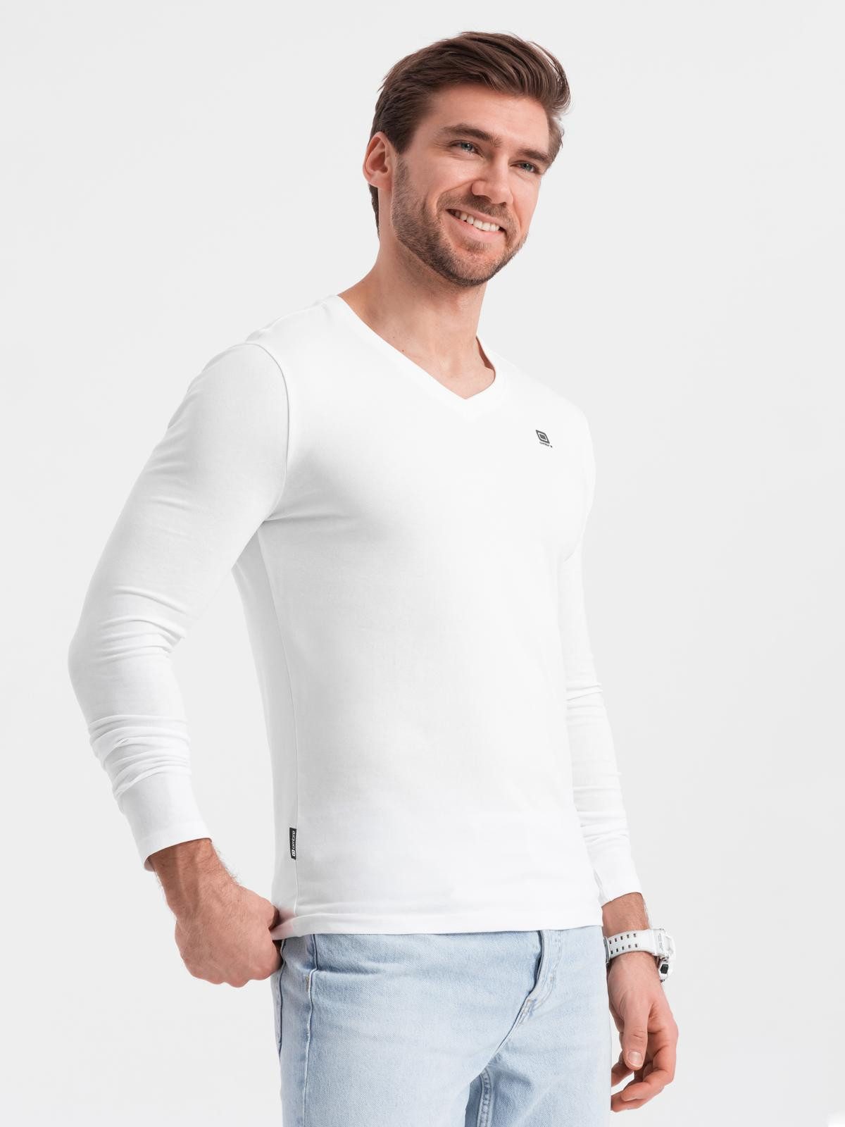 OMBRE Longsleeve 2er-Pack Herren Longsleeves mit V-Ausschnitt