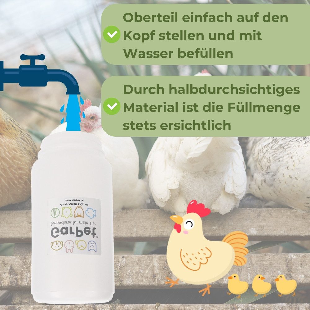 GarPet Wasserspender 2er Set Hühnertränke Geflügeltränke Hühner Küken Tauben Wasser Tränke