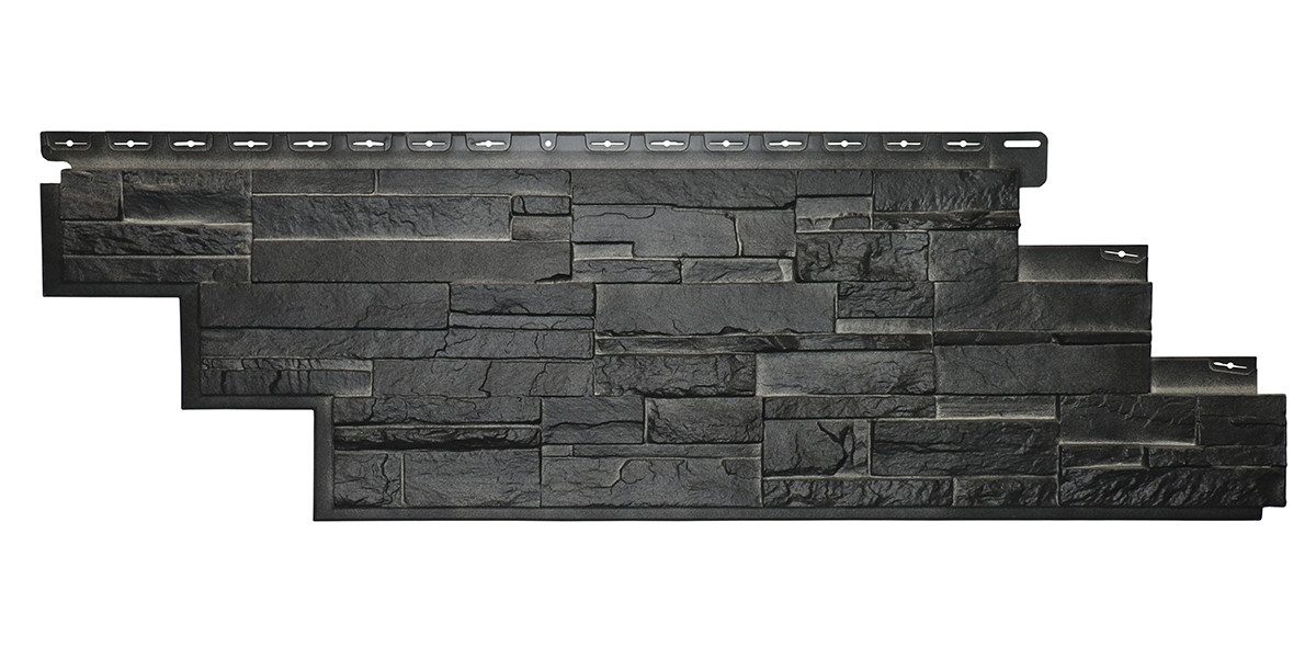 NOVIK Verkleidungspaneel NovikStone DS Platte 105x33cm 10 Stück 2,32qm Schichtstein dunkel, BxL: 51,44x114,3 cm, 0,46 qm, (Karton mit 10 Platten, 5,88 qm) Wandverkleidung mit 3-D-Effekt, problemlose Montage, Natursteinoptik