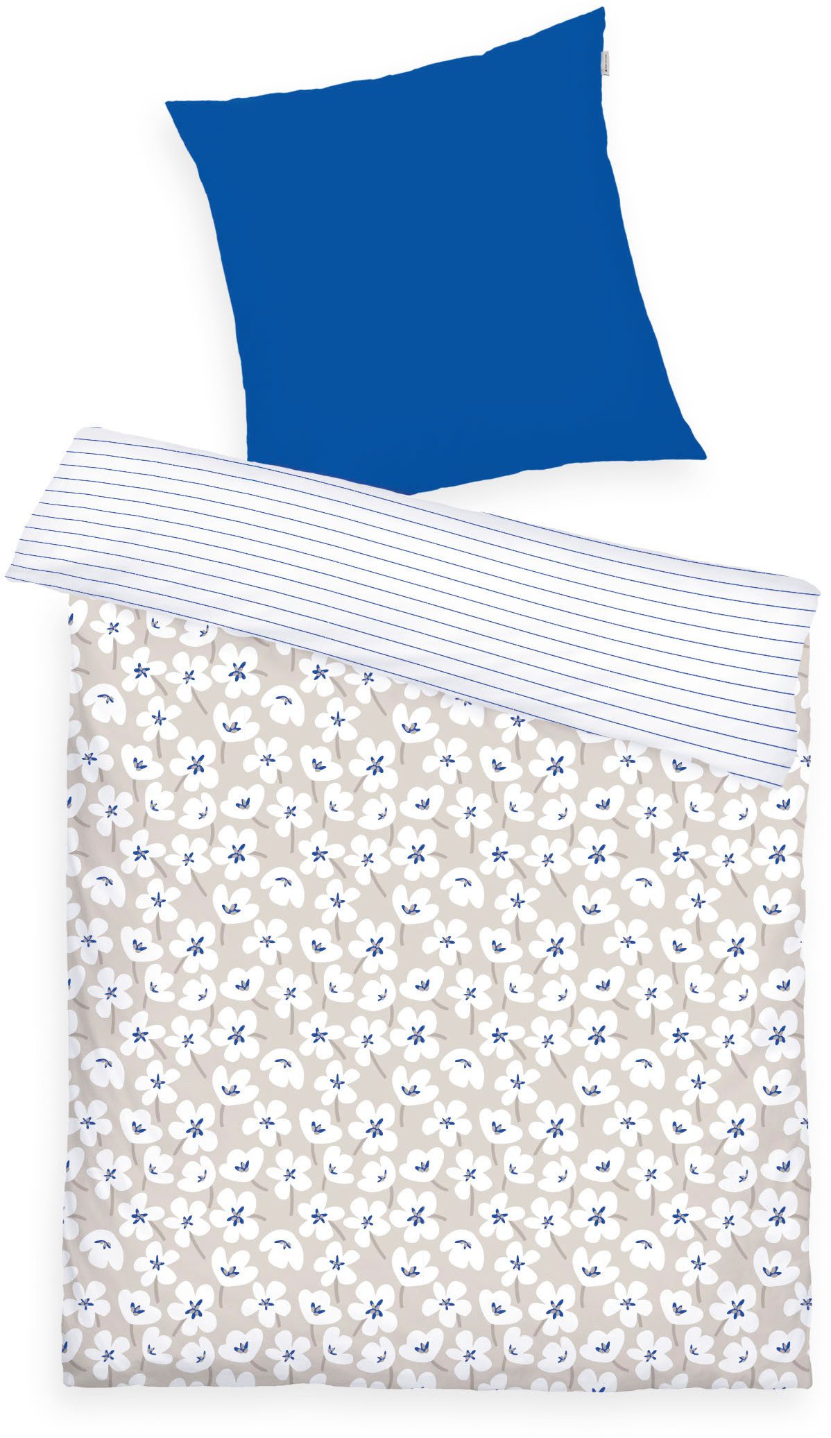 TOM TAILOR HOME Bettwäsche FRESH FLOWERS 135x200cm, 155x220cm oder 200x220cm, Renforcé, 2 teilig, new bedroom, mit farbigem Markenreißverschluss