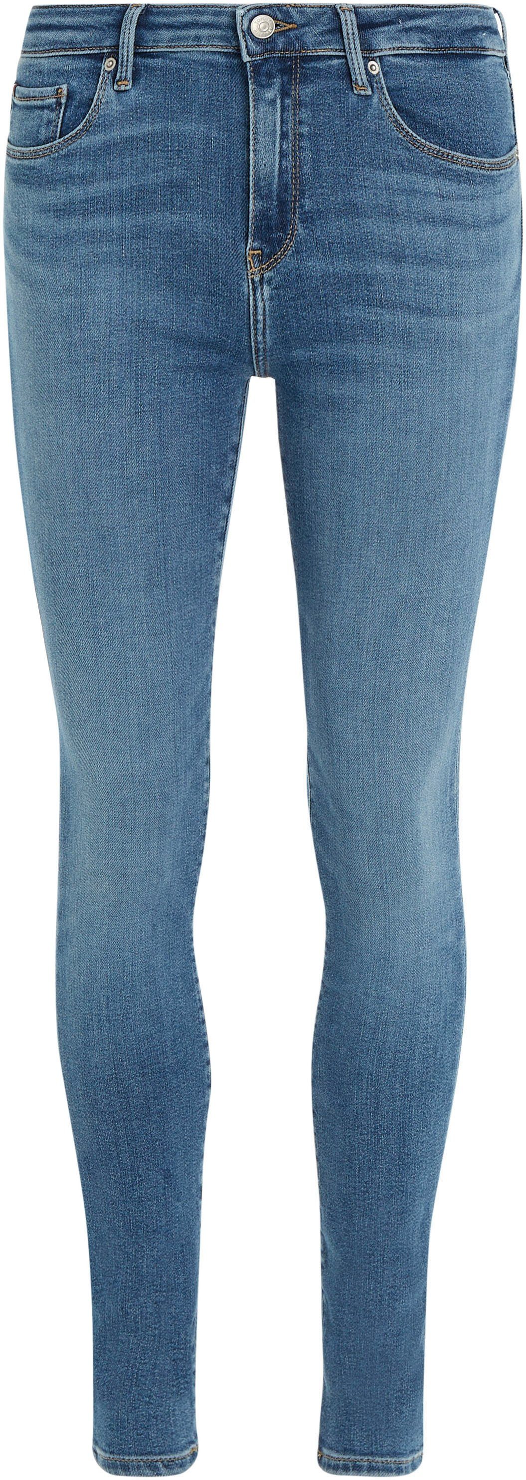 Tommy Skinny-fit-Jeans Curve SKNNY FLX MEL Hilfiger Logoprägung TH HW mit HARLEM CRV