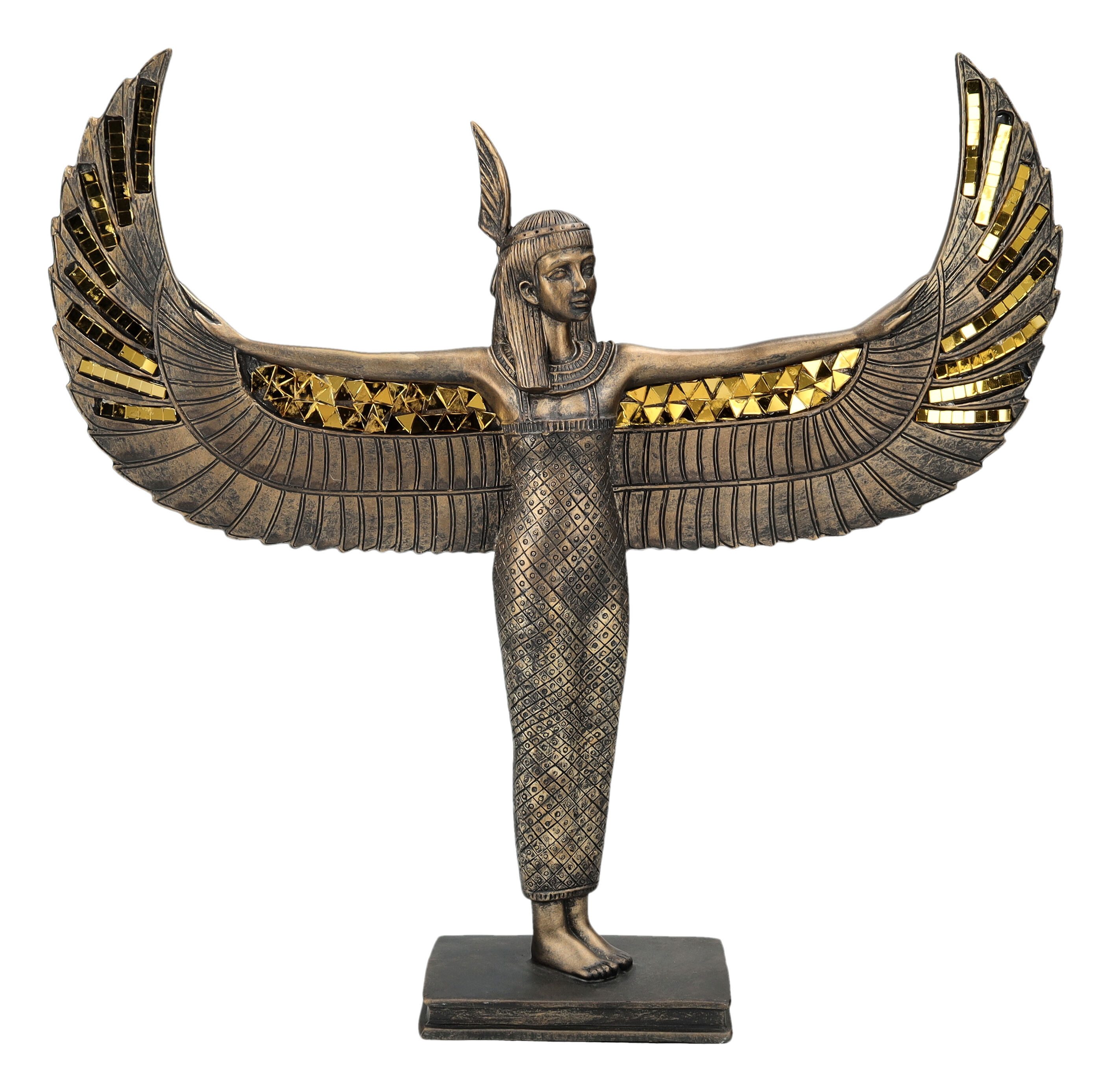 Figuren Shop GmbH Dekofigur Maat Figur mit Flügeln - Mythologie ägyptische Dekofigur Dekoration