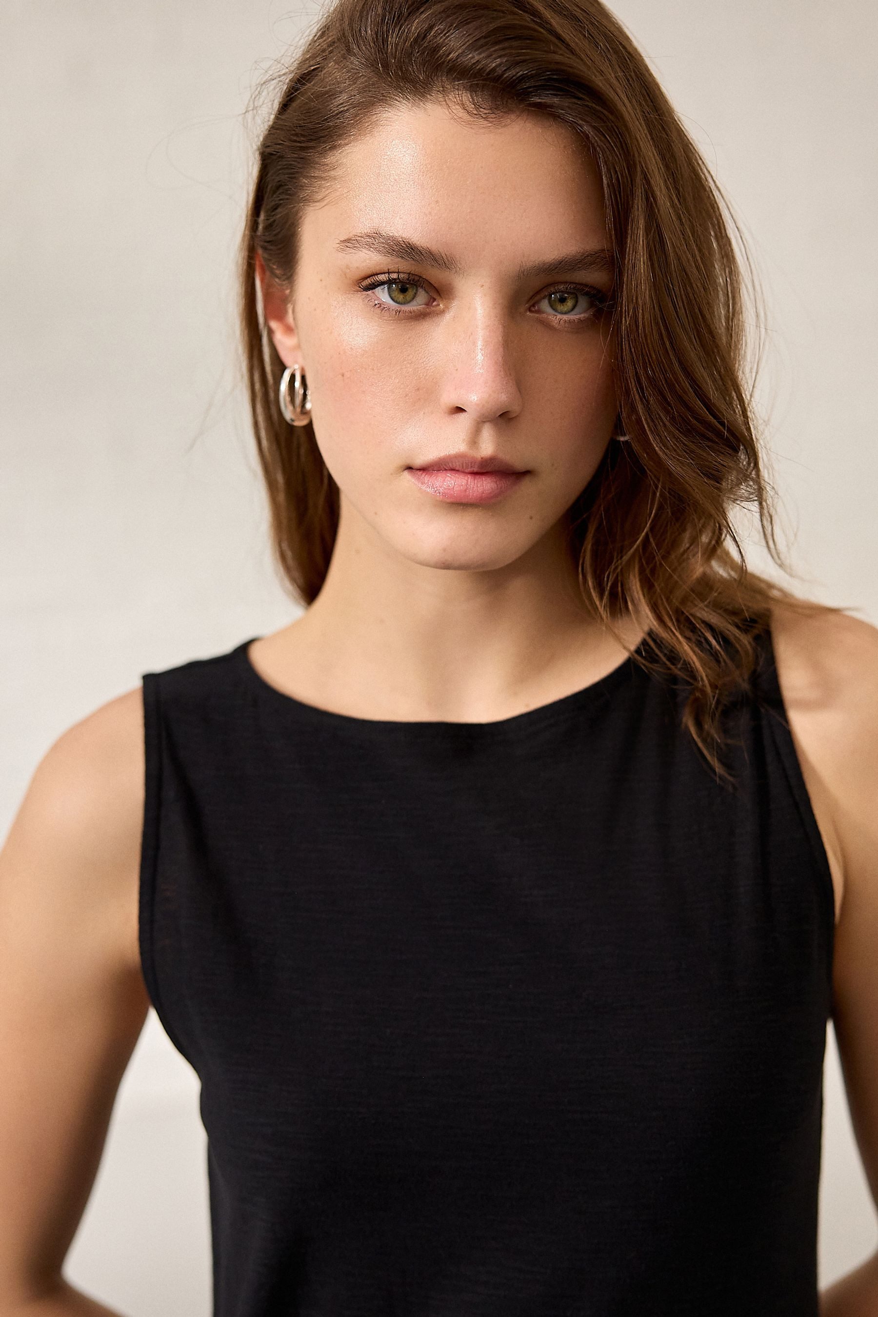 Next Midikleid Ärmelloses Midikleid 100 % Baumwolle (1-tlg)