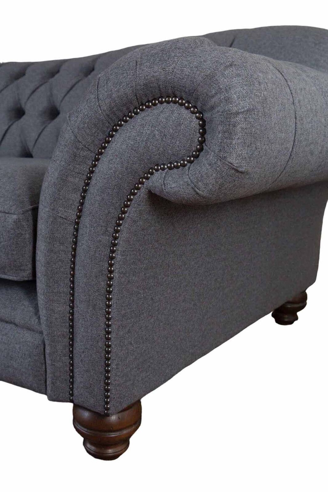 JVmoebel Sofa Modernes Sofa 3 Couch Sofas Neu, Made Europe Polster Luxus Textil Grau in Sitzer Stoff