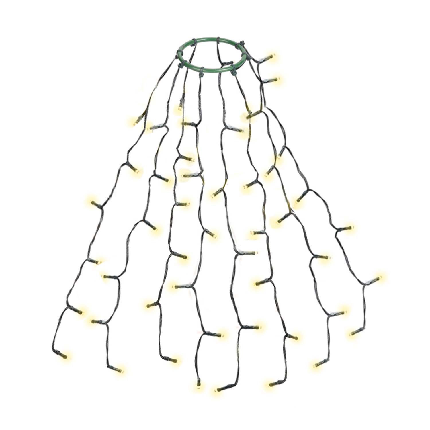 Salcar LED-Lichterkette LED Lichterkette Weihnachtsbaum mit Ring weihnachtsbaumbeleuchtung, Wasserdicht Weihnachtsbeleuchtung für 60cm / 90cm / 120cm Tannenbaum