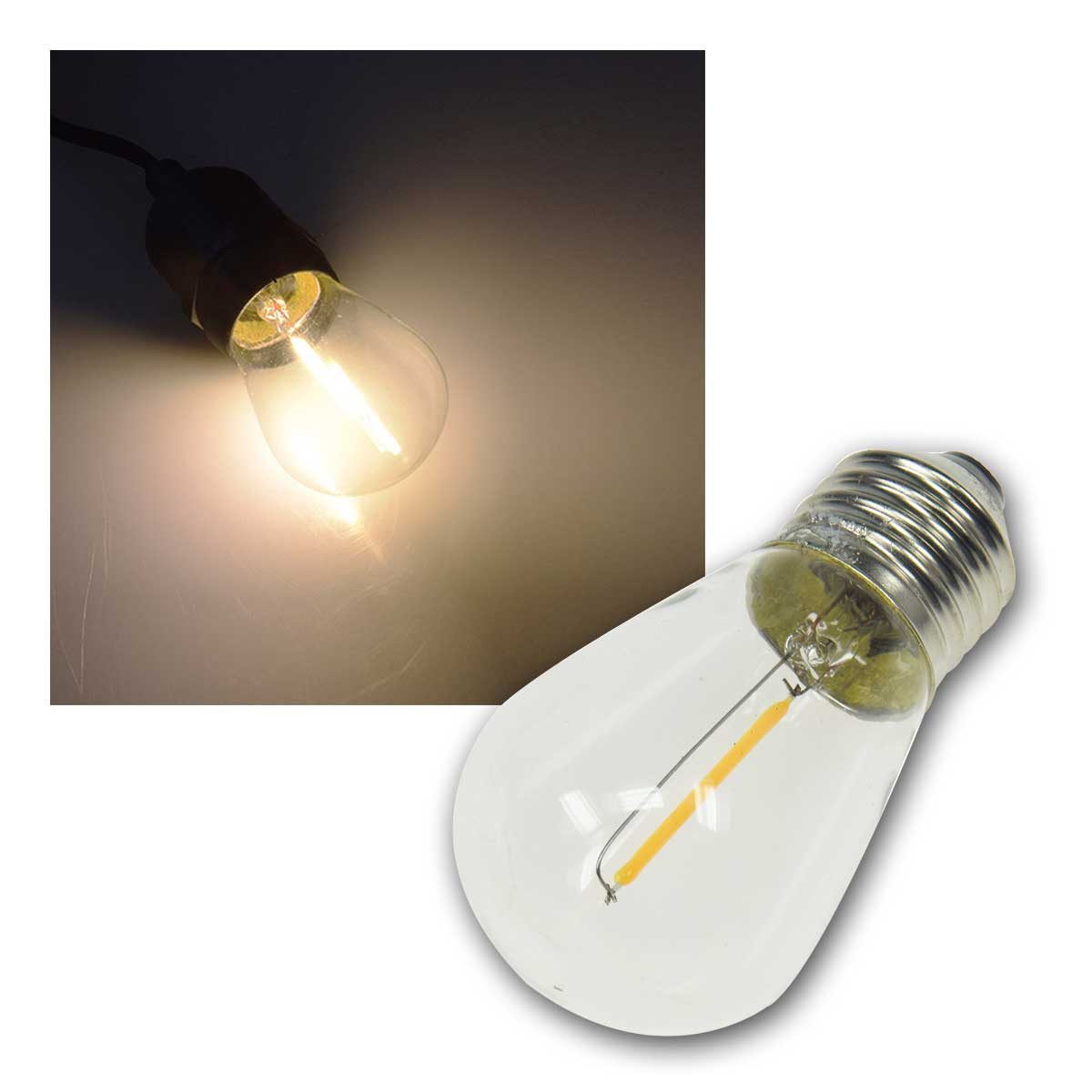 ChiliTec LED-Leuchtmittel Ersatz-Lampe Filament E27 12V / 0,8W für "CT-BGL", warmweiß