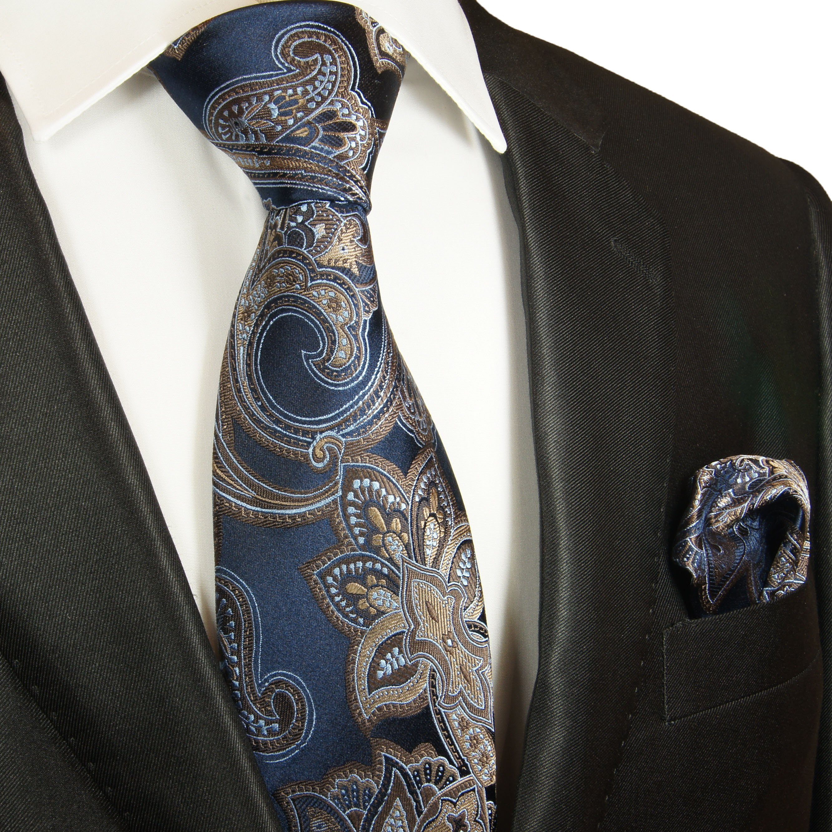 Männer Seidenkrawatte Krawatte mit Einstecktuch Set Jacquard Krawatte 