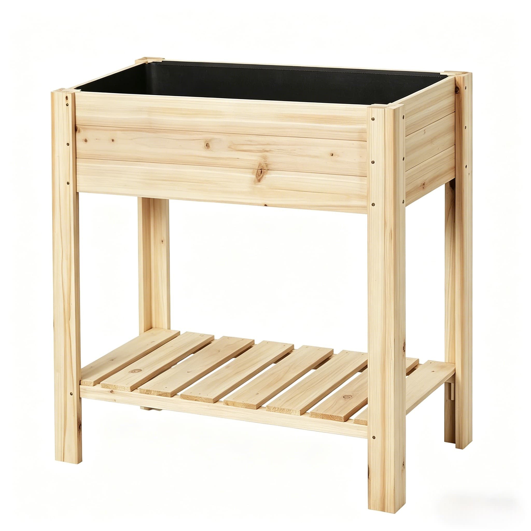 ANYSUN Hochbeet Kräuterbeet Pflanzkasten mit Ablageregal, wetterfestes Holz (Komplettes Pflanzkasten, Hochbeet mit Ablageregal), ergonomische Höhe, elegantes Design,Balkon,Terrasse & Garten