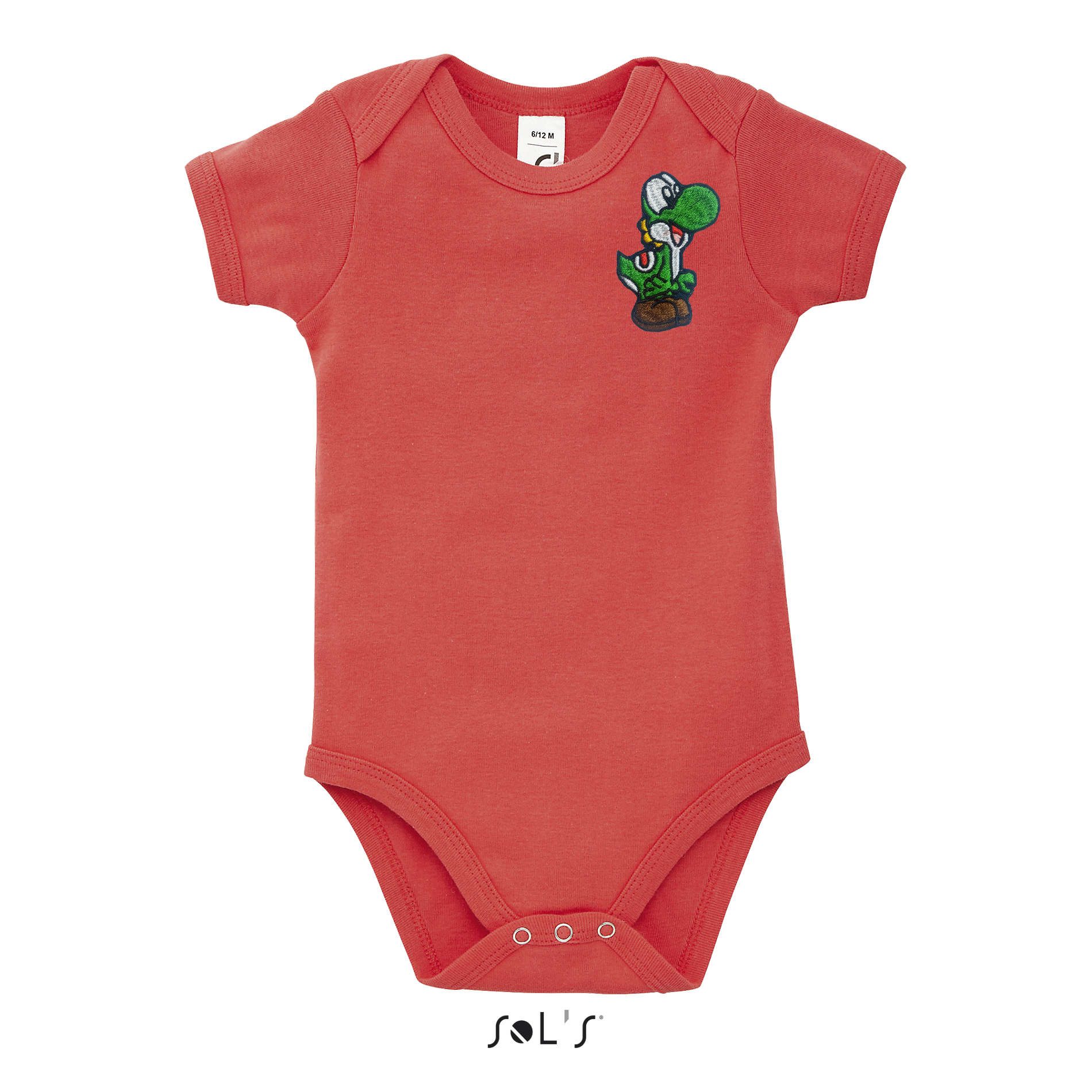 Blondie & Brownie Strampler Yoshi Baby Body Patch Mario Luigi Toad Super Wario Peach Retro Design (Einzelartikel) Yoshi Baby Patches baby Body Retro Gamer Edition