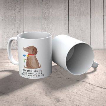 Mr. & Mrs. Panda Tasse Hund Blume - Weiß - Geschenk, Hundebesitzer, Tasse Sprüche, Büro Tass, Keramik, Brillante Bedruckung