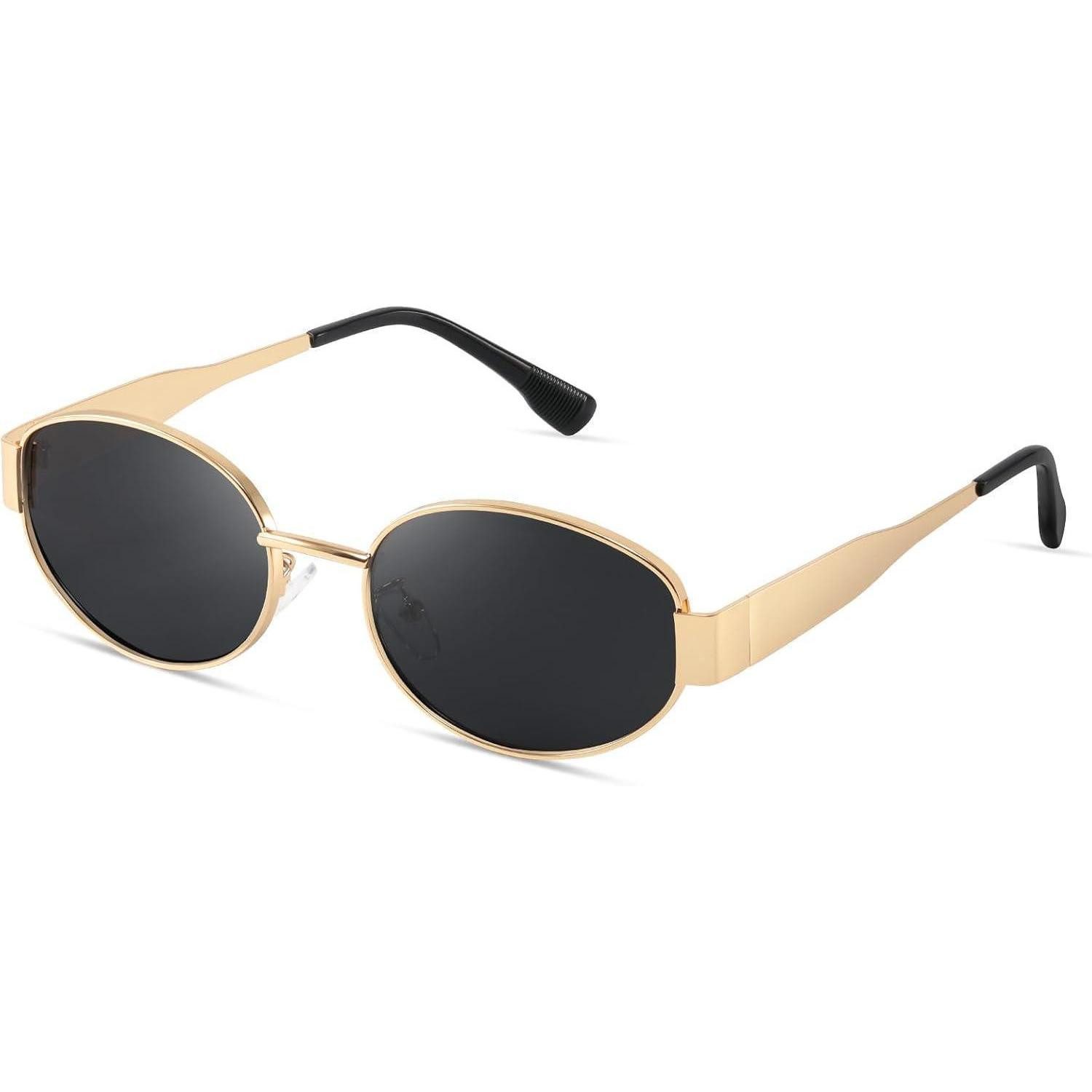LuxusKollektion Retrosonnenbrille Polarisierte Sonnenbrille Damen Herren Retro Oval Gold Vintage UV400