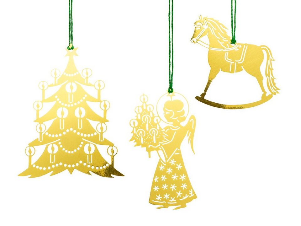 Sikora Christbaumschmuck Ms Set4 Traditionelle Weihnachtsbaum Anhanger Aus Messing Weihnachtliche Motive 3er Set Online Kaufen Otto