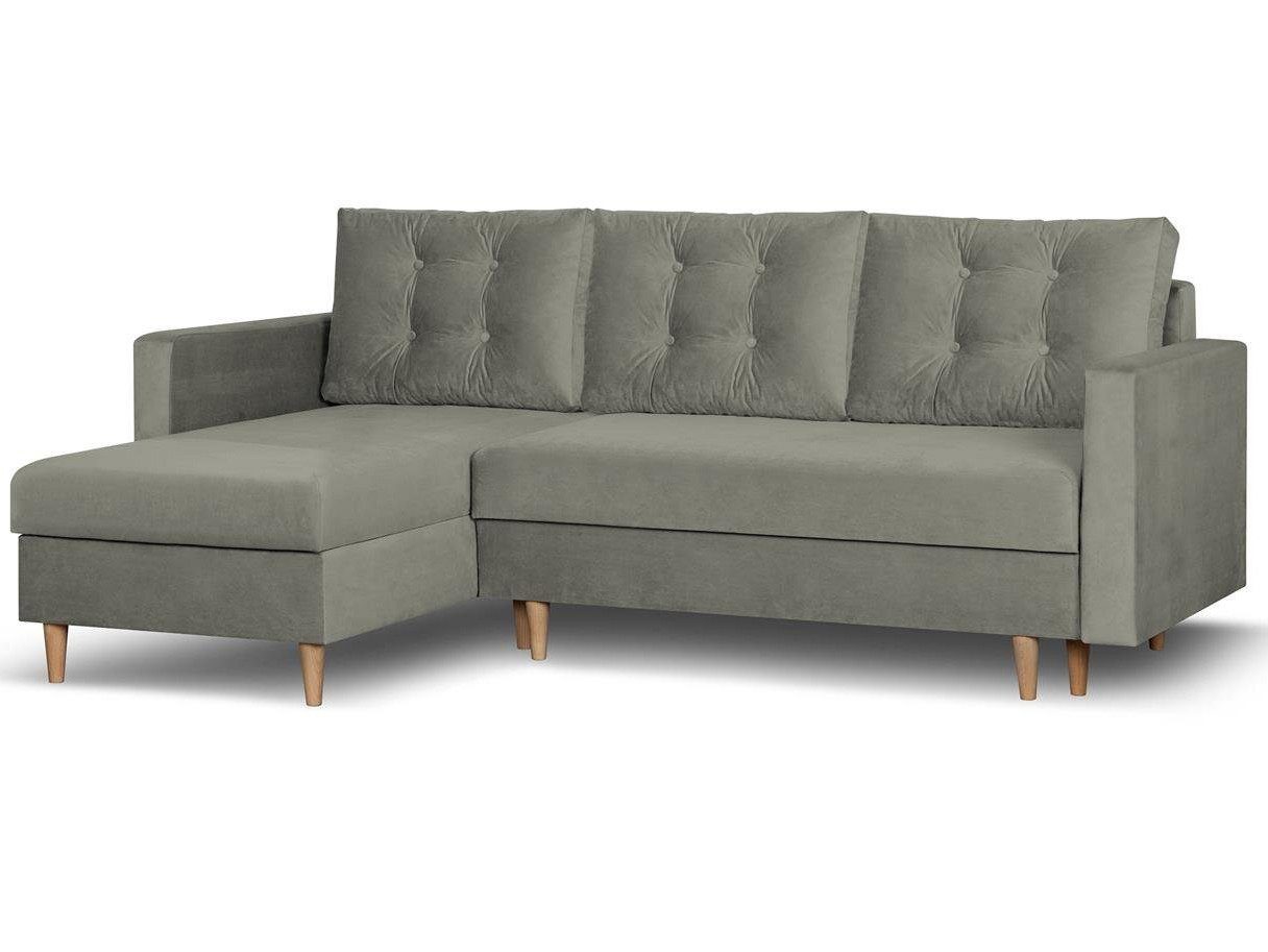Beautysofa Ecksofa mit Schlaffunktion Sigurd L, Klassisches Design, Skandinavischer Stil, mit Bettkasten