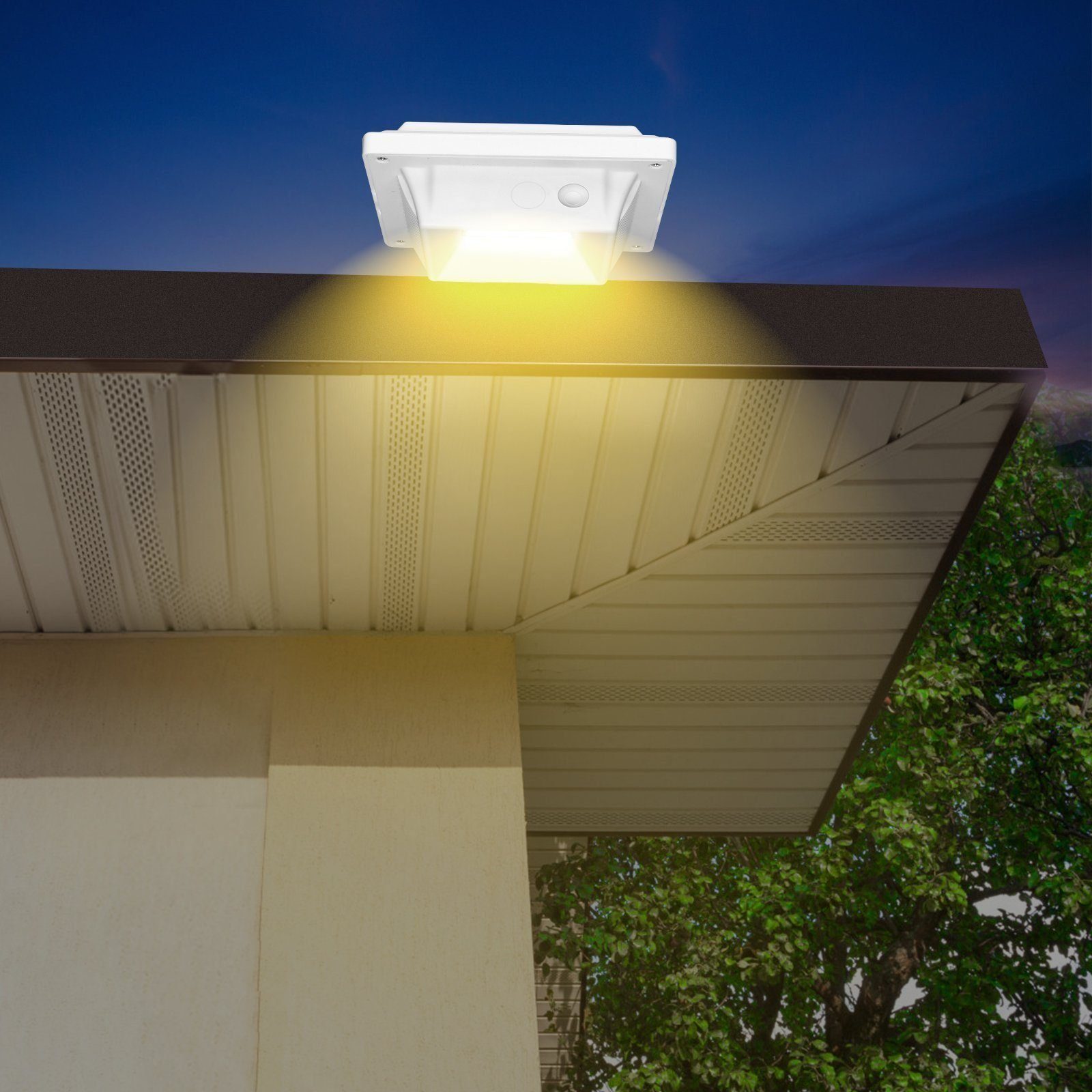 LED weiß 40LEDs Solarlampen, Außen Coisini Dachrinnenleuchte Lichtsensor