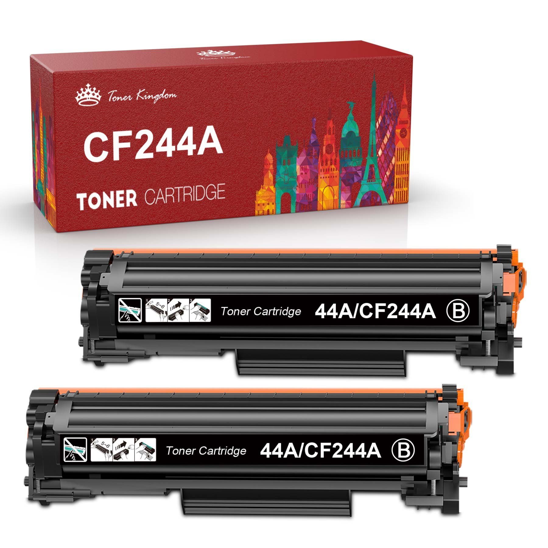 Toner Kingdom Tonerpatrone Kompatible für HP CF244A 44A, (ca. 2000 Seiten), Laserjet Pro MFP M28 M29a M15 M16 M17