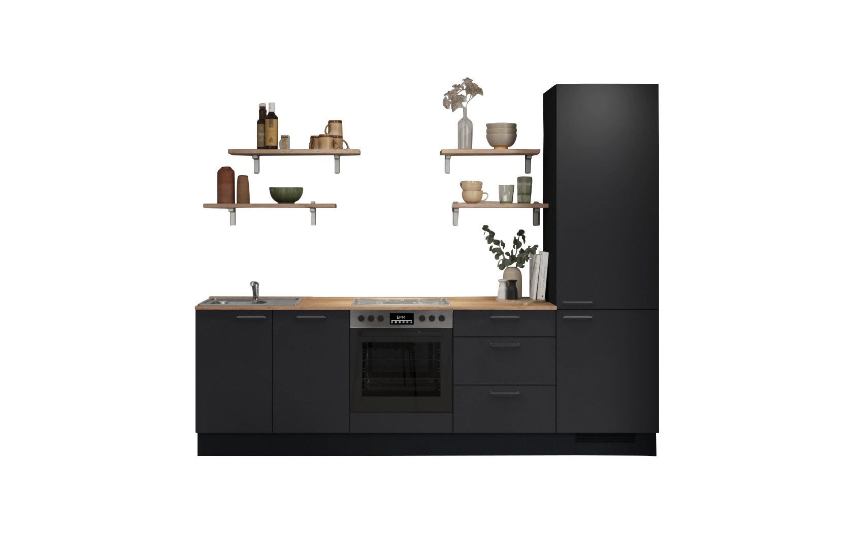 nobilia® Küchenzeile Vika, individuell anpassbar, gratis Küchenplanung mit Profis, (Breite 270 cm), vormontiert, wahlw. mit E-Geräten, inkl. Lieferung