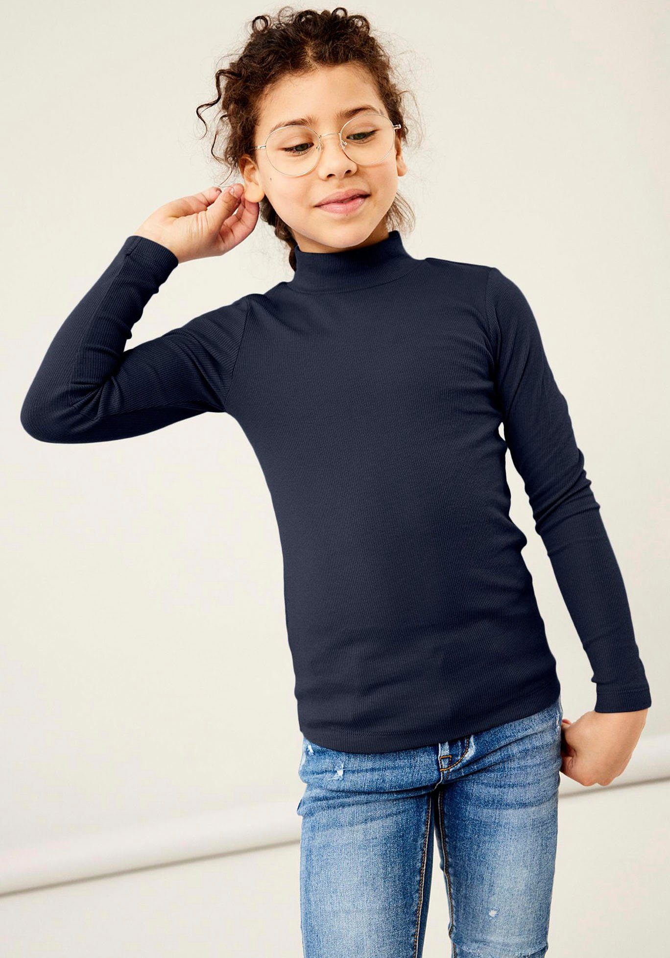 TOP ROLLNECK dark sapphire NKFNAKAL Name LS It Rollkragenshirt