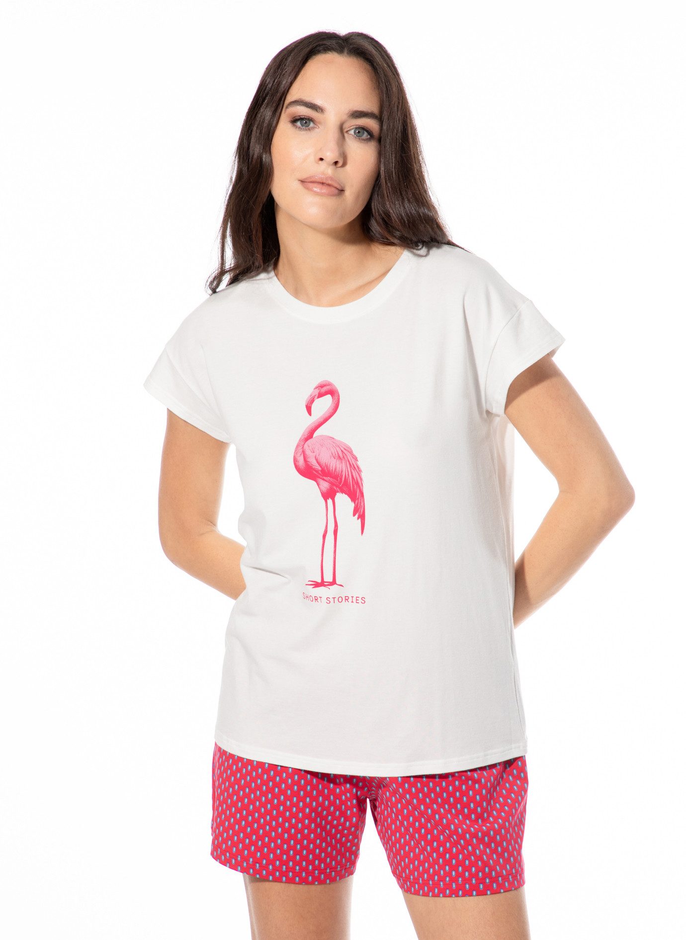 Short Stories T-Shirt SHORT STORIES 622108 T-Shirt white pebble/flamingo print