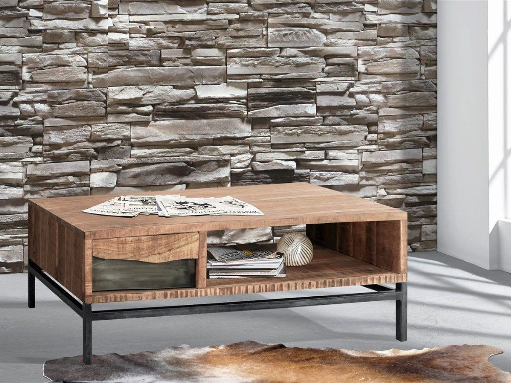 WOLF MÖBEL Wohnzimmertisch LIVE Couchtisch 118x70 beidseitig 1 Schublade (118x70x40), LIVE Couchtisch 118x70 beidseitig 1 Schublade