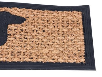 Fußmatte Türmatte Dackel-Motiv Schmutzfangmatte Gummi Kokoseinlage 25x75 cm, esschert design