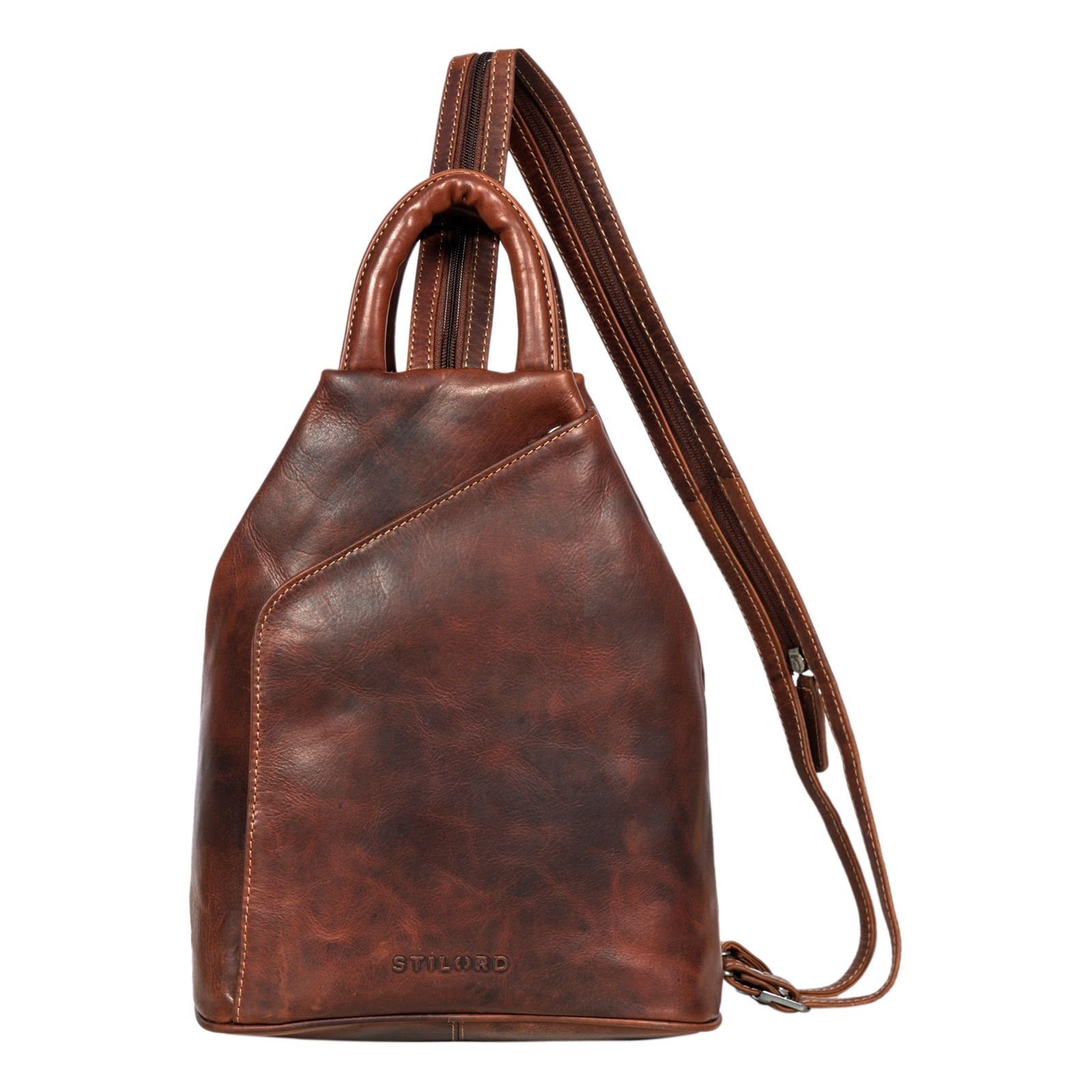 STILORD Cityrucksack "Minou" Leder Sling Bag Damen 2-in-1 günstig online kaufen