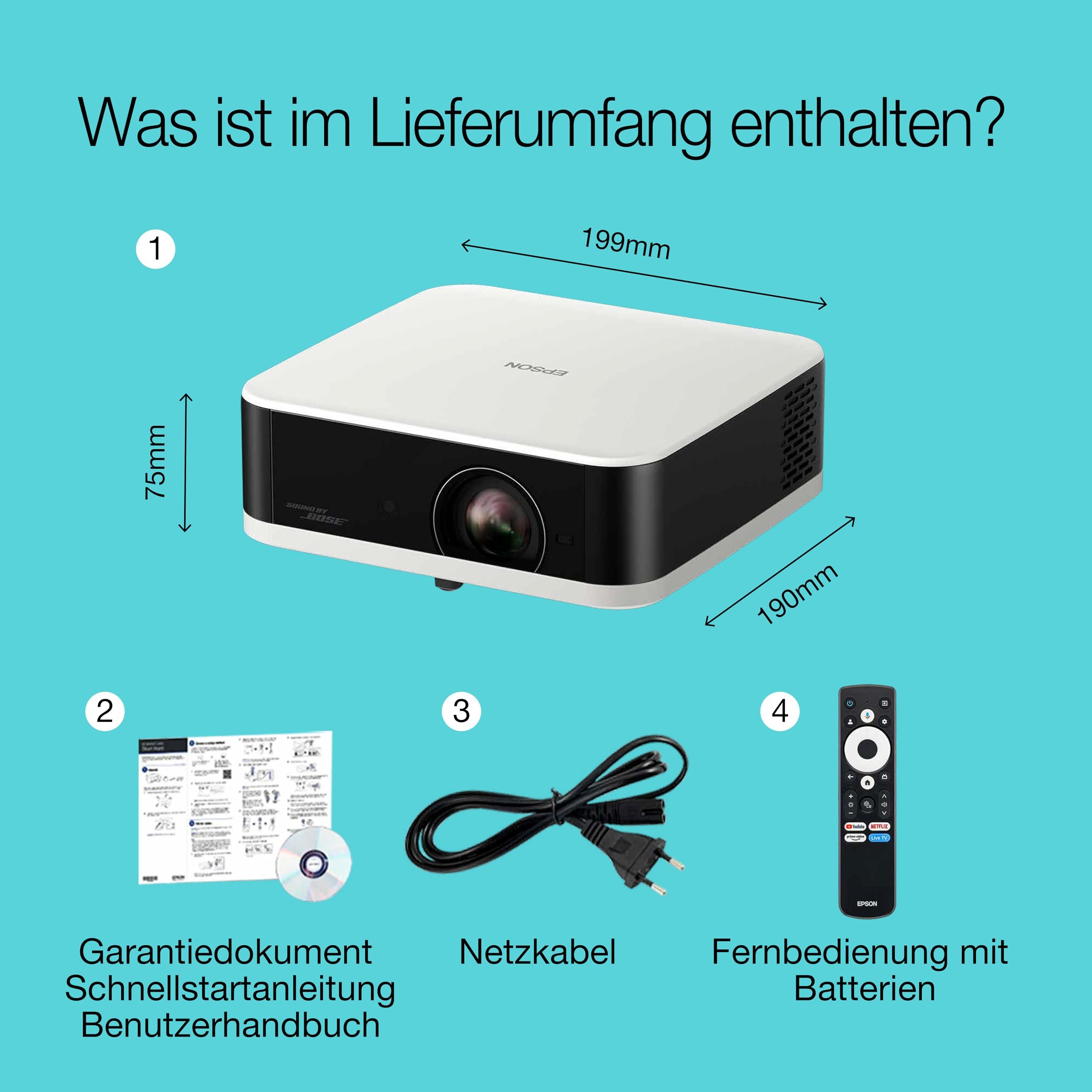 Epson EF61W Beamer (Full HD 1080p, 700 Lumen, 3LCD-Technologie)