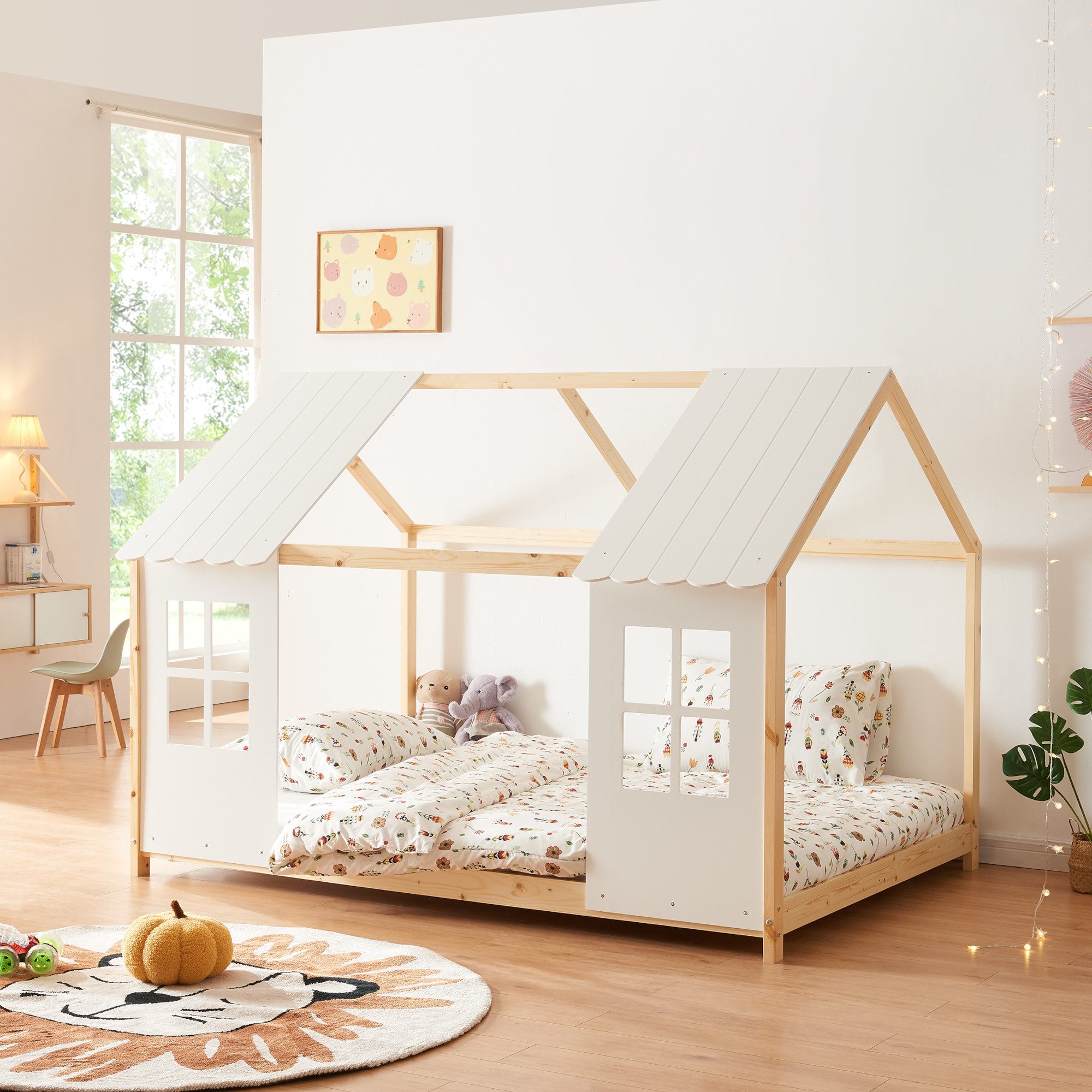 en.casa Kinderbett, »Tostedt« Halboffenes Design 140x200cm günstig online kaufen