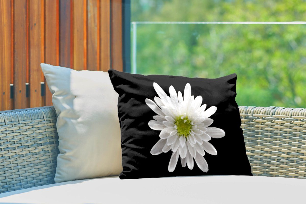 MuchoWow Dekokissen Makro Blume, - Kissenhülle Dekokissenbezug, Weiß Polyester, Outdoor-Dekorationskissen, 