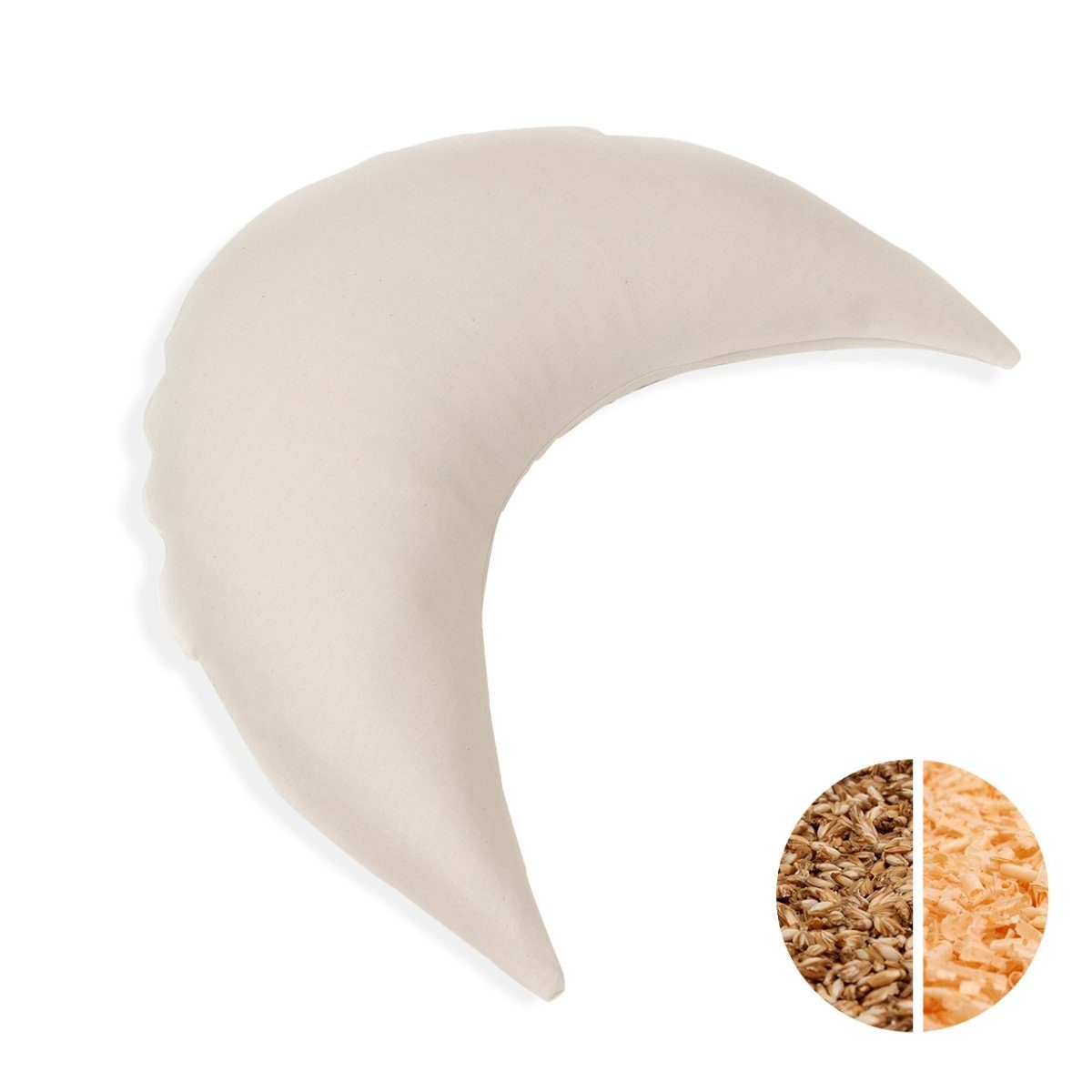 mudis Nackenstützkissen, Füllung: Dinkelspelzen und Zirbenholz, Bezug: Baumwolle (Bio), Rückenschläfer, Füllung variabel