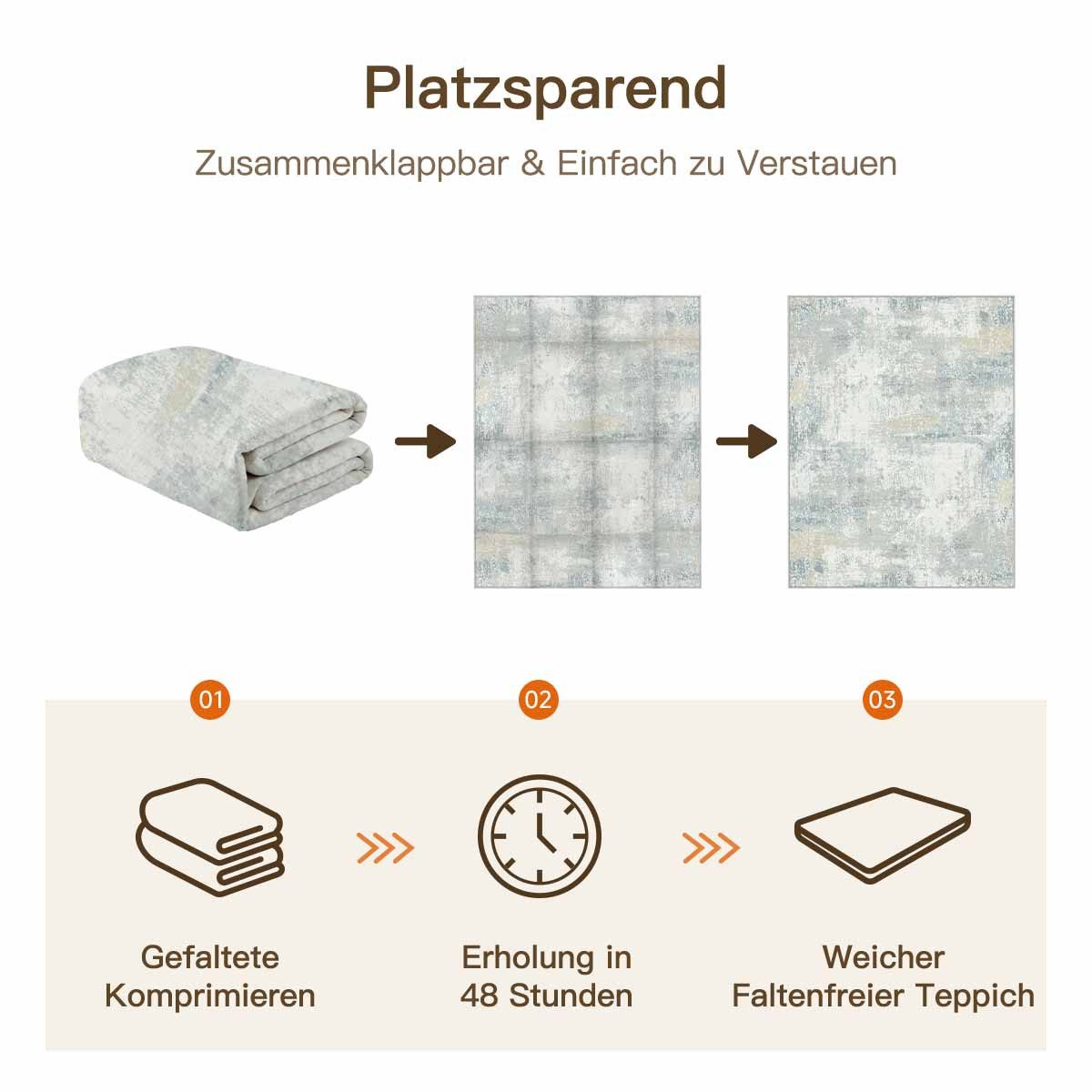 PURECOZY Teppich Moderner Abstrakter Stil, Kurzflor & Weich, Waschbar & Pflegeleicht, Rechteckig, Höhe: 6.1 mm, Geeignet für verschiedene Innenräume, 60 x 90 cm