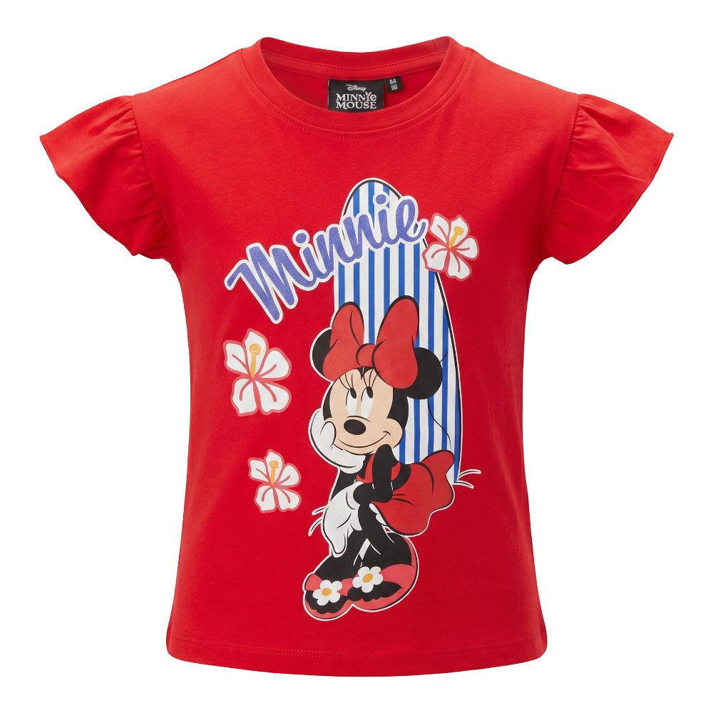 Disney Print-Shirt Disney Minnie Maus Kinder Mädchen T-Shirt Kurzarm Shirt (1-tlg) Gr. 98 bis 128 - 100% Baumwolle