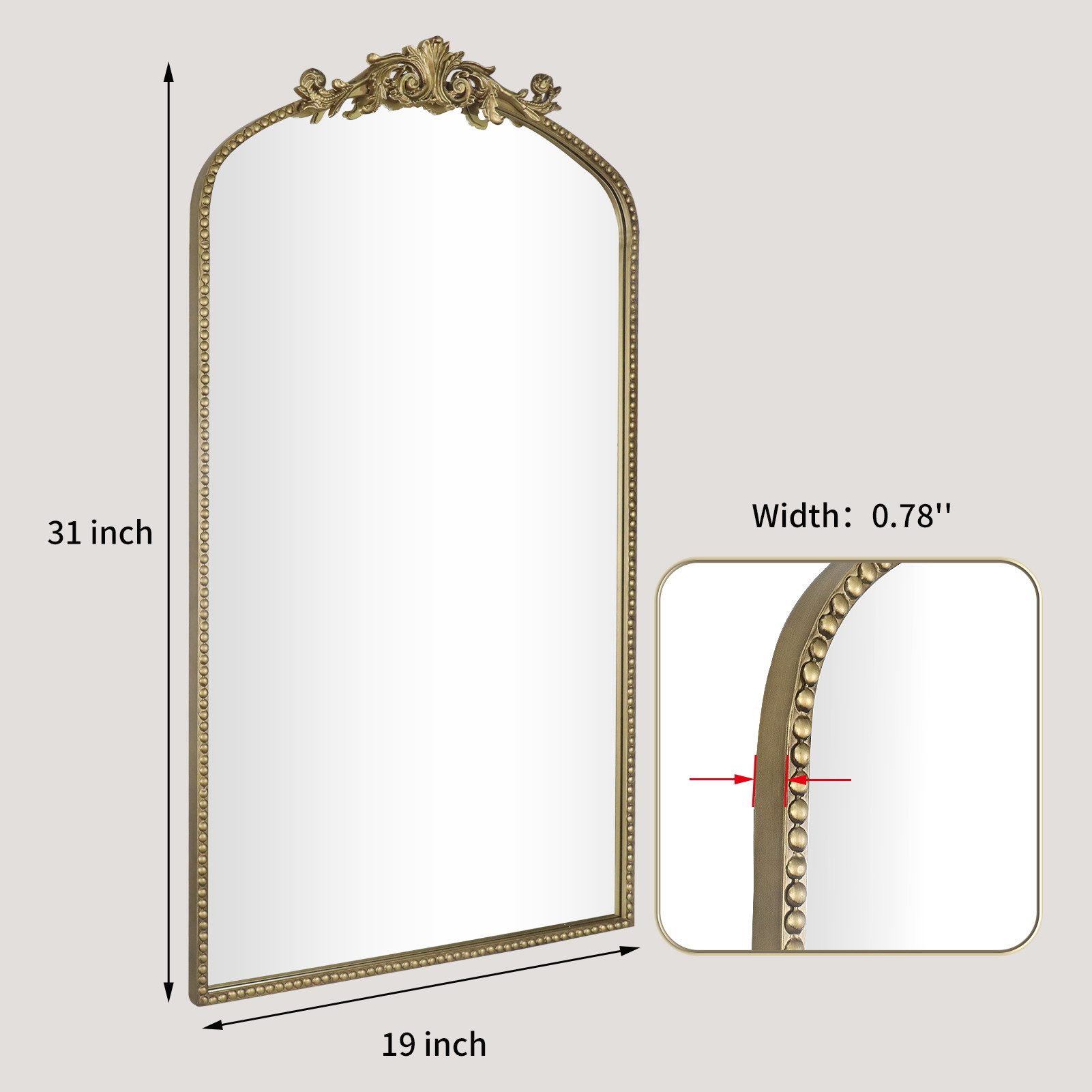G-LEAF Spiegel Wandspiegel/Ganzkörperspiegel im Barockstil, mit Perlenverzi günstig online kaufen