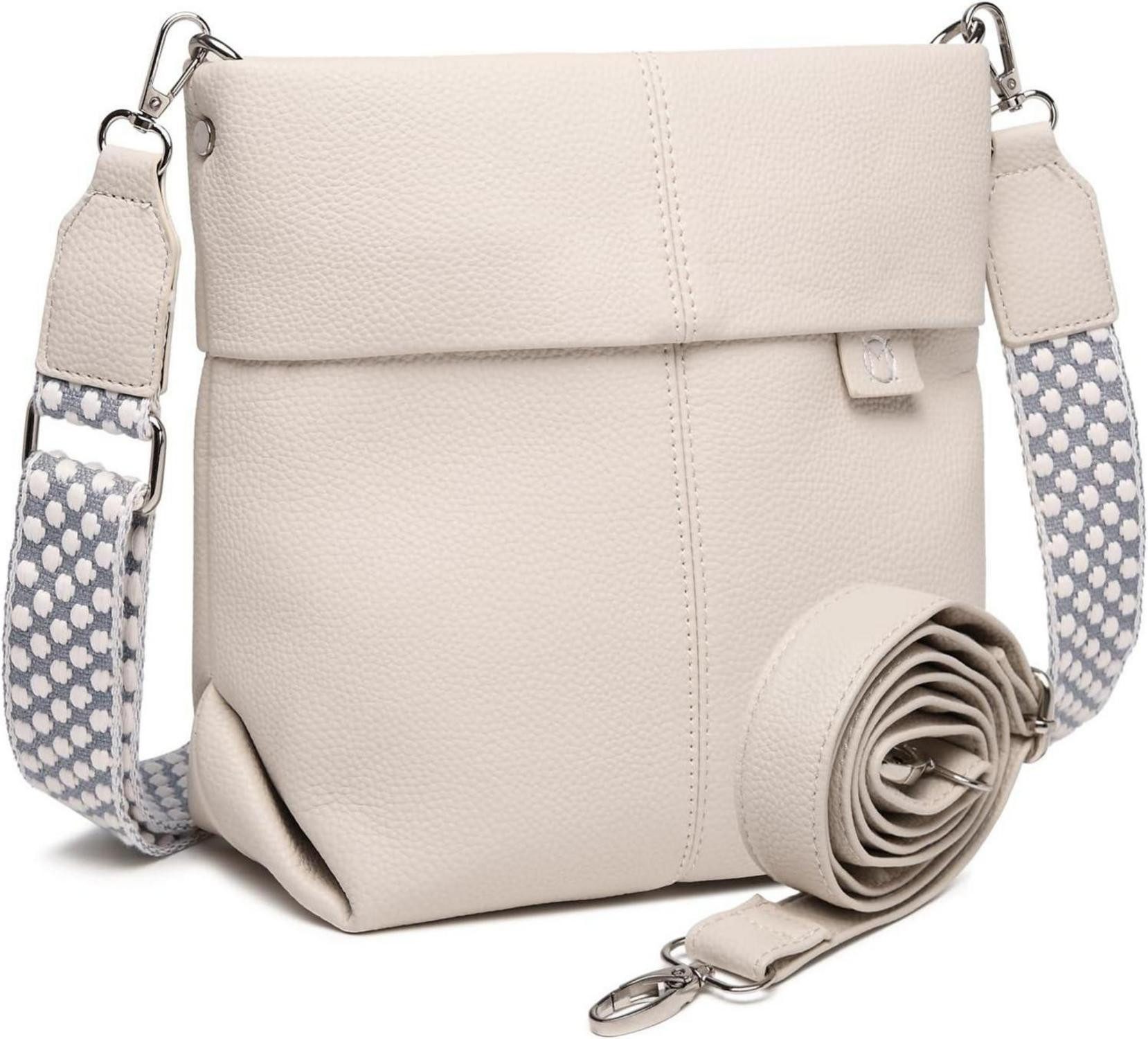 LuxusKollektion Umhängetasche Umhängetasche Damen Mittelgroß PU Leder Beige 2 Gurt Crossbody
