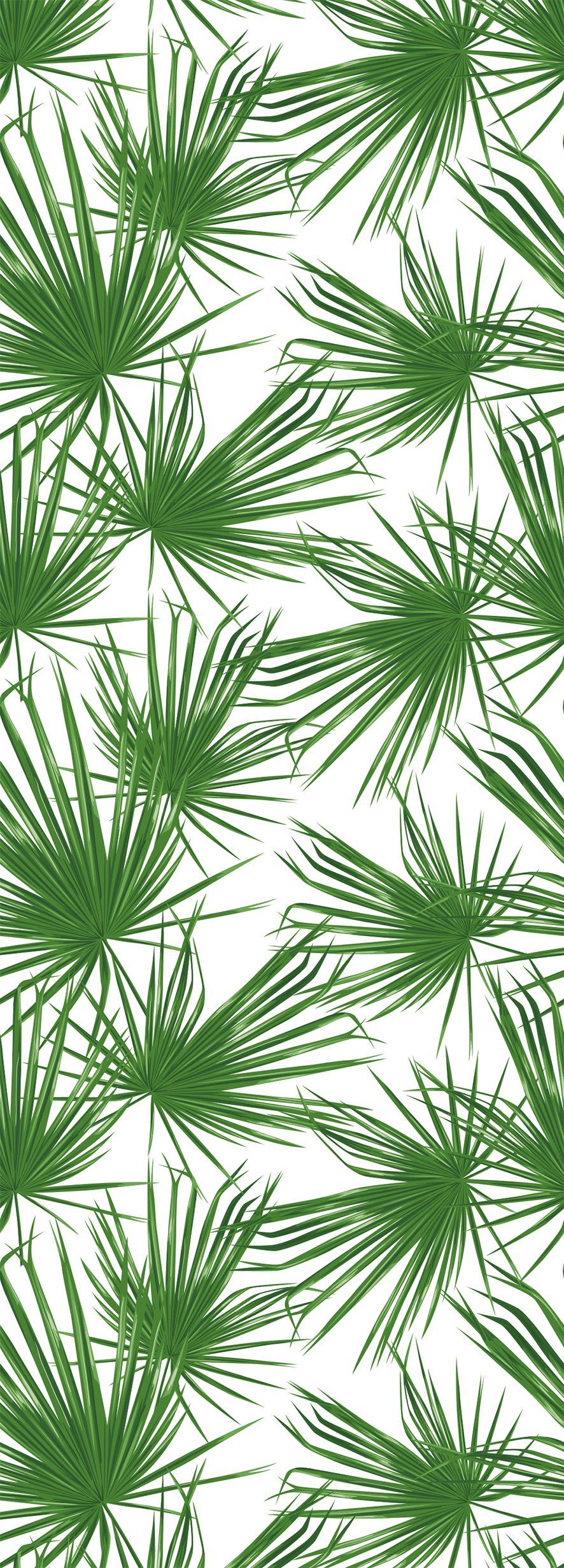 queence Vinyltapete Tropische Blätter-Grün, glatt, botanisch, 90x250cm, selbstklebend, kinderleichte Anbringung, Sticker